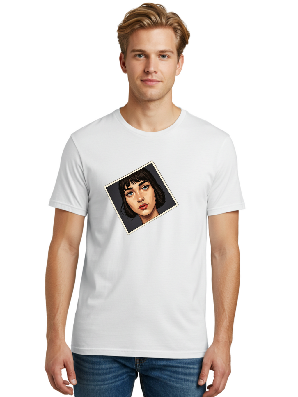 Woman-Portrait Men'S Graphic Tee, 100% Cotton, Comfortable Casual Summer Wear, Machine Washable, Vintage Camera, Old Camera, Antique Camera, Black Camera, Classic Photography, Photography Equipment, Nostalgic Device, Film Camera, Camera Art Bah394