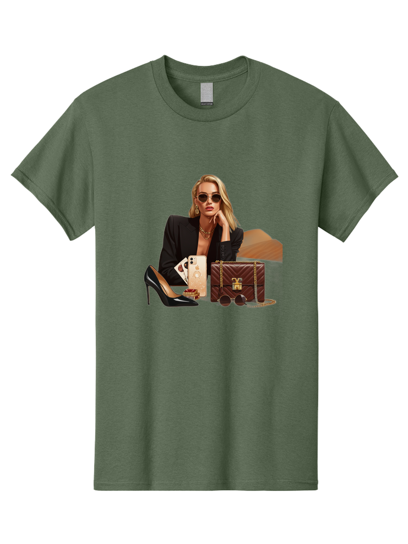 Woman-With-Luxury-Accessories Men'S Graphic Tee, 100% Cotton, Comfortable Casual Summer Wear, Machine Washable, Vintage Camera, Old Camera, Antique Camera, Black Camera, Classic Photography, Photography Equipment, Nostalgic Device, Bah395