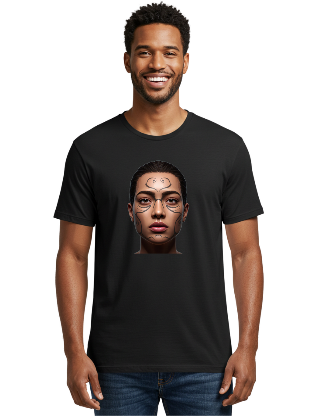 Woman-With-Tribal-Face-Paint Men'S Graphic Tee, 100% Cotton, Comfortable Casual Summer Wear, Machine Washable, Vintage Camera, Old Camera, Antique Camera, Black Camera, Classic Photography, Photography Equipment, Nostalgic Device, Film Camera, Bah396
