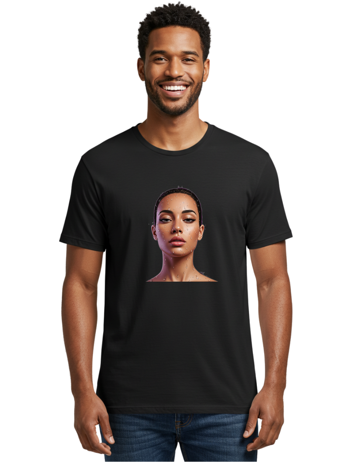 Woman-With-Water-Droplets Men'S Graphic Tee, 100% Cotton, Comfortable Casual Summer Wear, Machine Washable, Vintage Camera, Old Camera, Antique Camera, Black Camera, Classic Photography, Photography Equipment, Nostalgic Device, Film Camera, Bah397