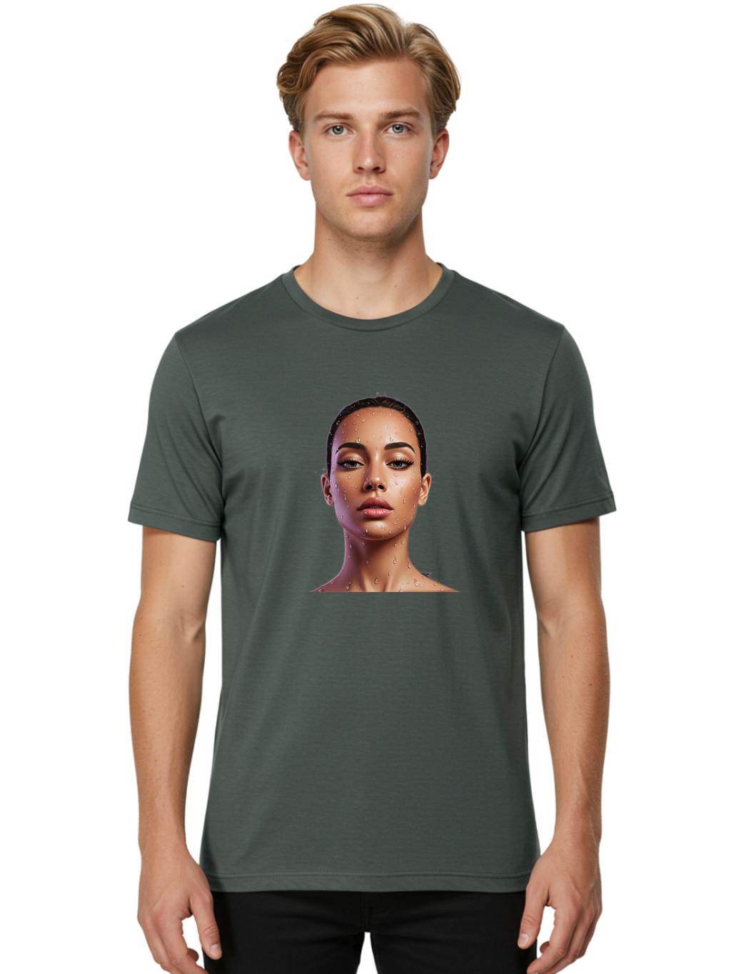 Woman-With-Water-Droplets Men'S Graphic Tee, 100% Cotton, Comfortable Casual Summer Wear, Machine Washable, Vintage Camera, Old Camera, Antique Camera, Black Camera, Classic Photography, Photography Equipment, Nostalgic Device, Film Camera, Bah397