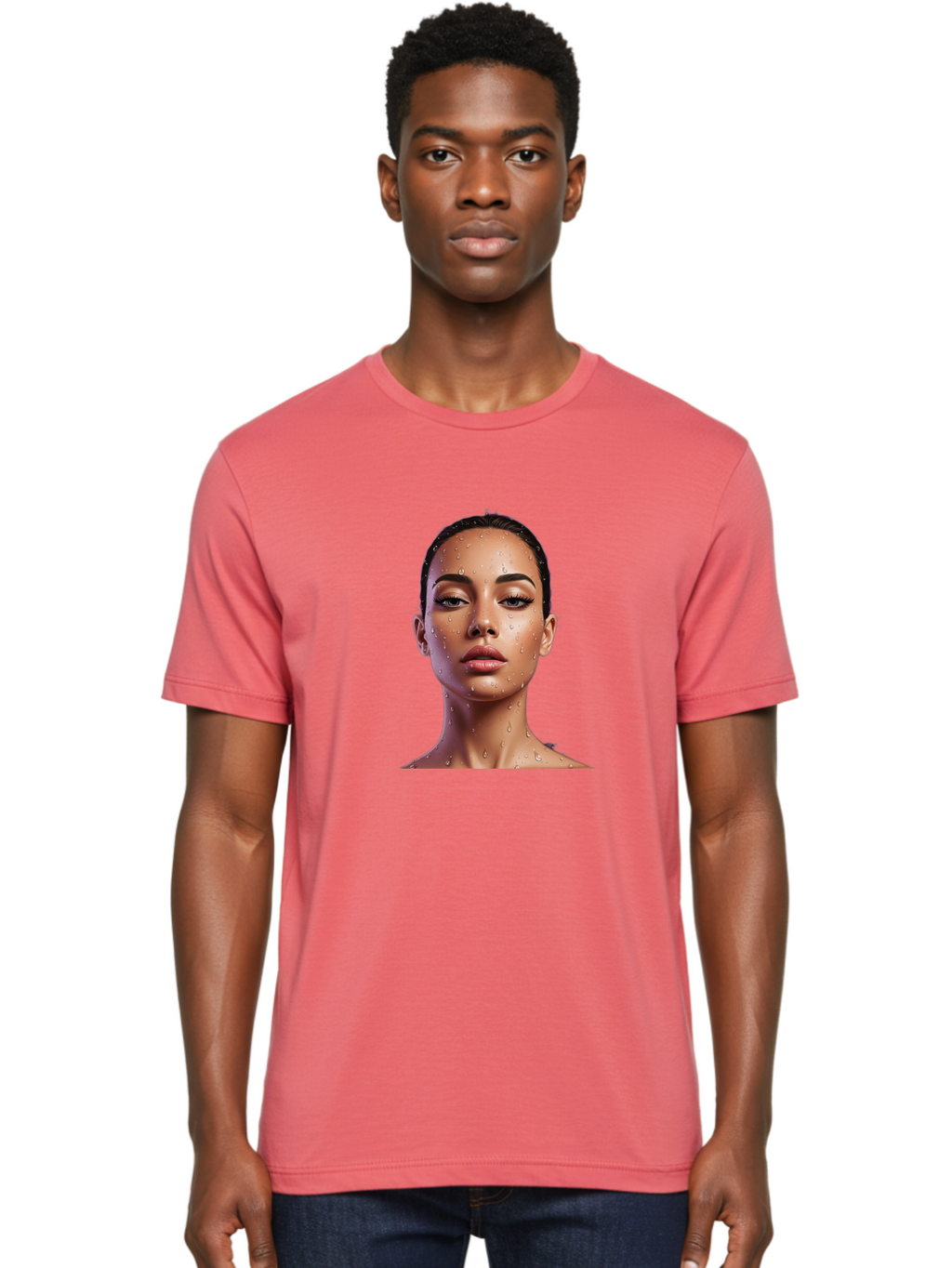 Woman-With-Water-Droplets Men'S Graphic Tee, 100% Cotton, Comfortable Casual Summer Wear, Machine Washable, Vintage Camera, Old Camera, Antique Camera, Black Camera, Classic Photography, Photography Equipment, Nostalgic Device, Film Camera, Bah397