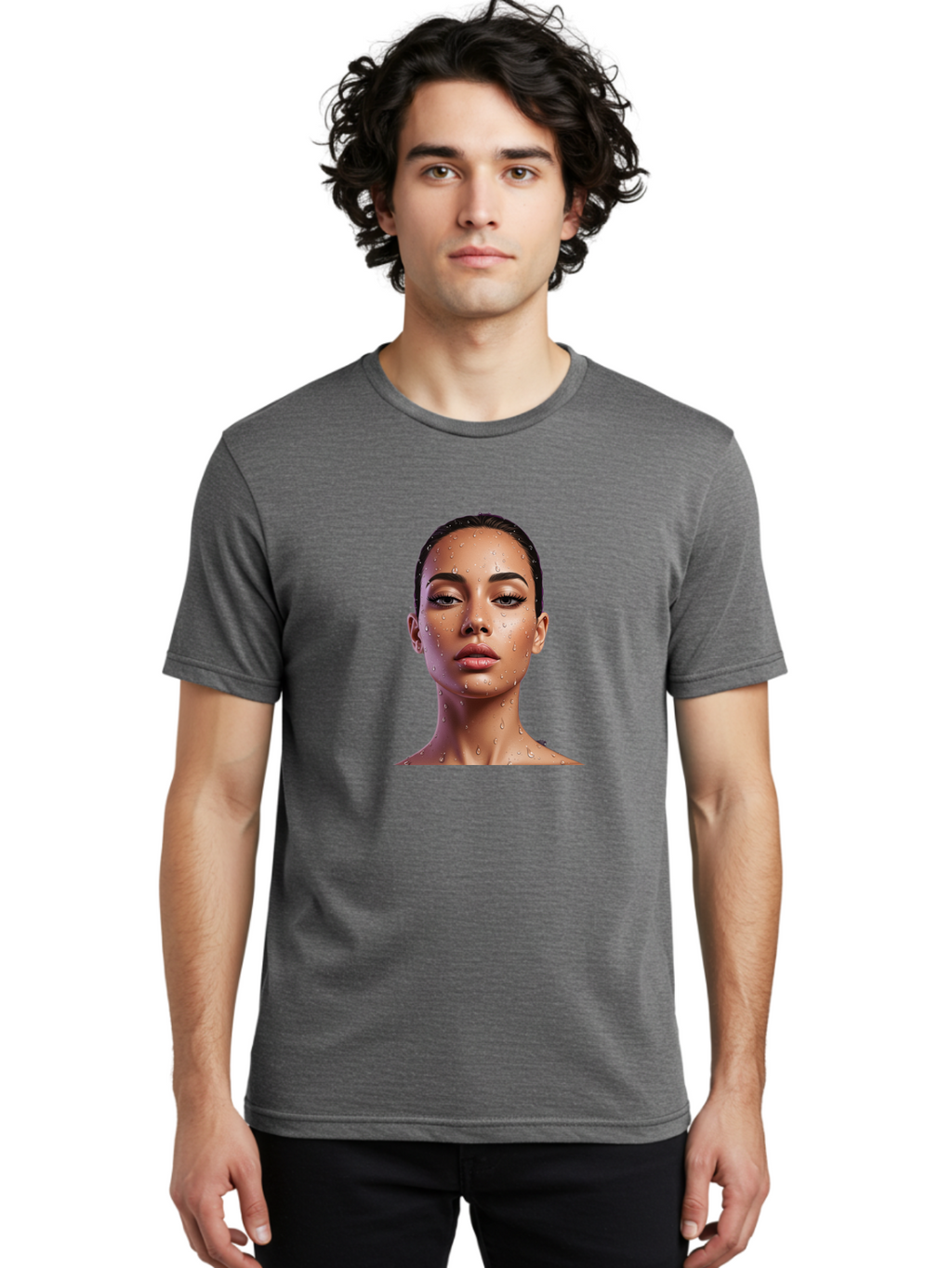 Woman-With-Water-Droplets Men'S Graphic Tee, 100% Cotton, Comfortable Casual Summer Wear, Machine Washable, Vintage Camera, Old Camera, Antique Camera, Black Camera, Classic Photography, Photography Equipment, Nostalgic Device, Film Camera, Bah397