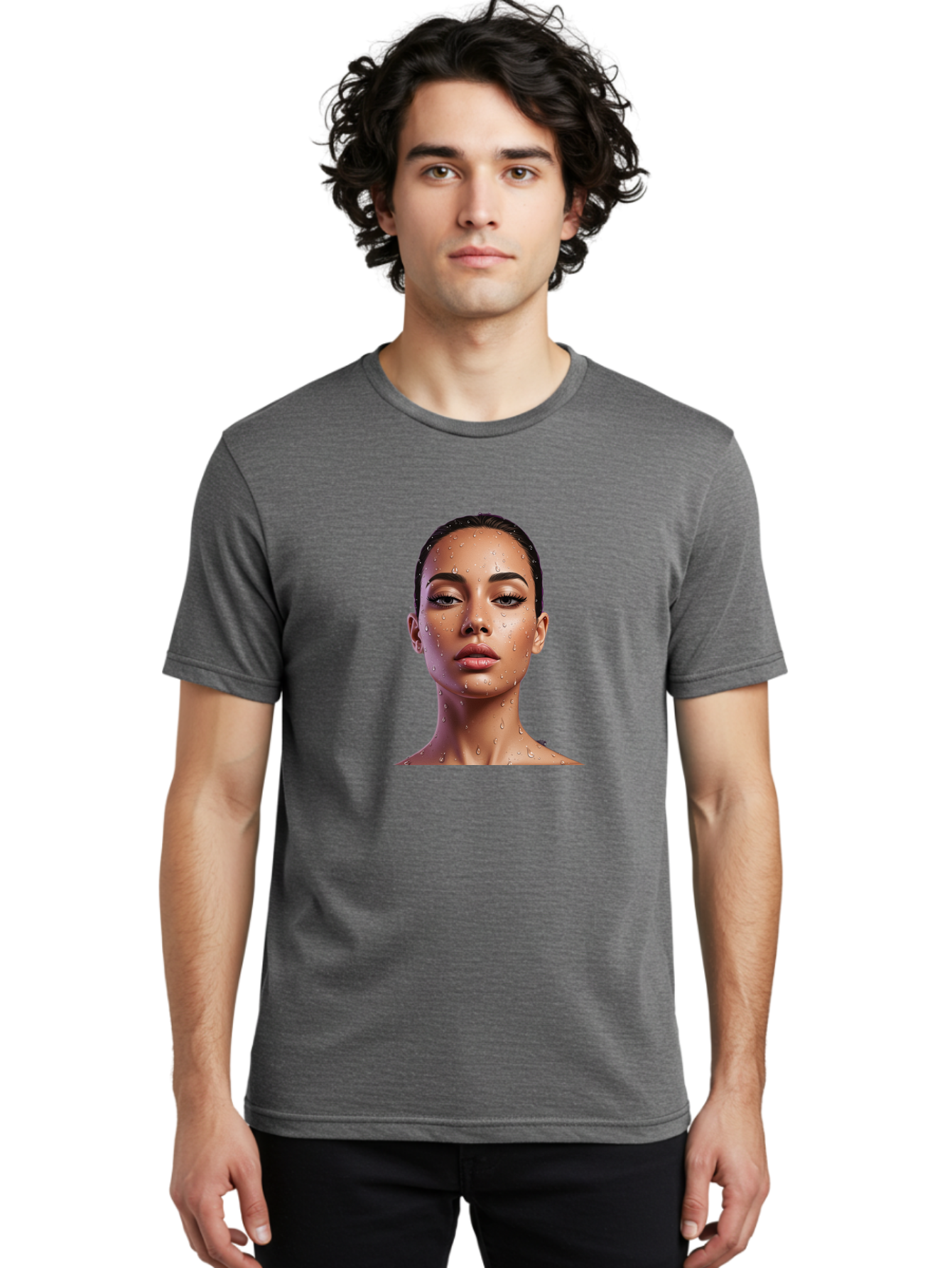 Woman-With-Water-Droplets Men'S Graphic Tee, 100% Cotton, Comfortable Casual Summer Wear, Machine Washable, Vintage Camera, Old Camera, Antique Camera, Black Camera, Classic Photography, Photography Equipment, Nostalgic Device, Film Camera, Bah397