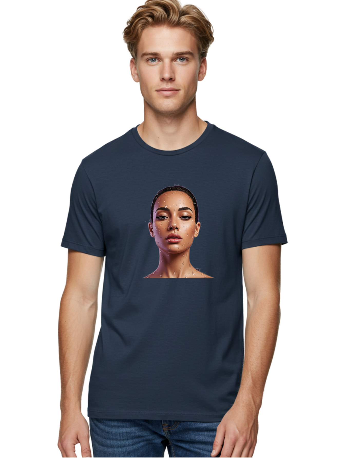 Woman-With-Water-Droplets Men'S Graphic Tee, 100% Cotton, Comfortable Casual Summer Wear, Machine Washable, Vintage Camera, Old Camera, Antique Camera, Black Camera, Classic Photography, Photography Equipment, Nostalgic Device, Film Camera, Bah397