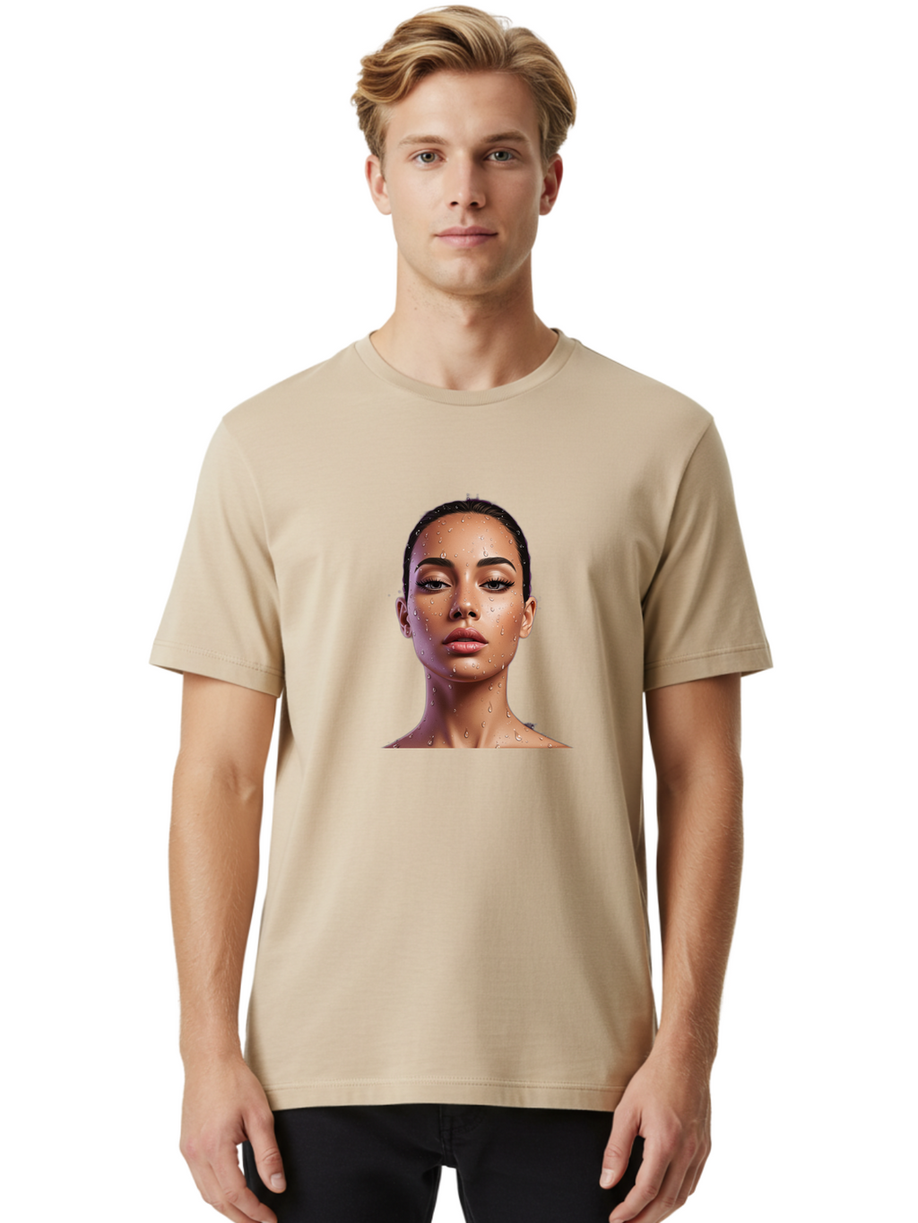 Woman-With-Water-Droplets Men'S Graphic Tee, 100% Cotton, Comfortable Casual Summer Wear, Machine Washable, Vintage Camera, Old Camera, Antique Camera, Black Camera, Classic Photography, Photography Equipment, Nostalgic Device, Film Camera, Bah397
