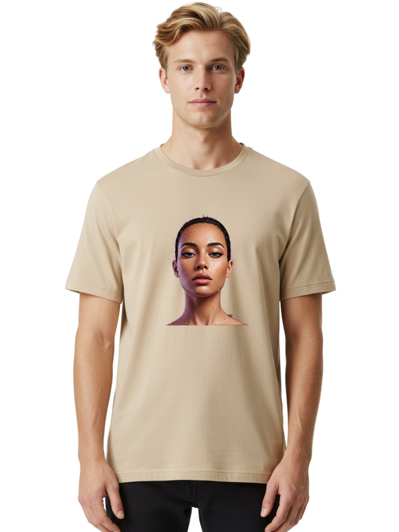Woman-With-Water-Droplets Men'S Graphic Tee, 100% Cotton, Comfortable Casual Summer Wear, Machine Washable, Vintage Camera, Old Camera, Antique Camera, Black Camera, Classic Photography, Photography Equipment, Nostalgic Device, Film Camera, Bah397