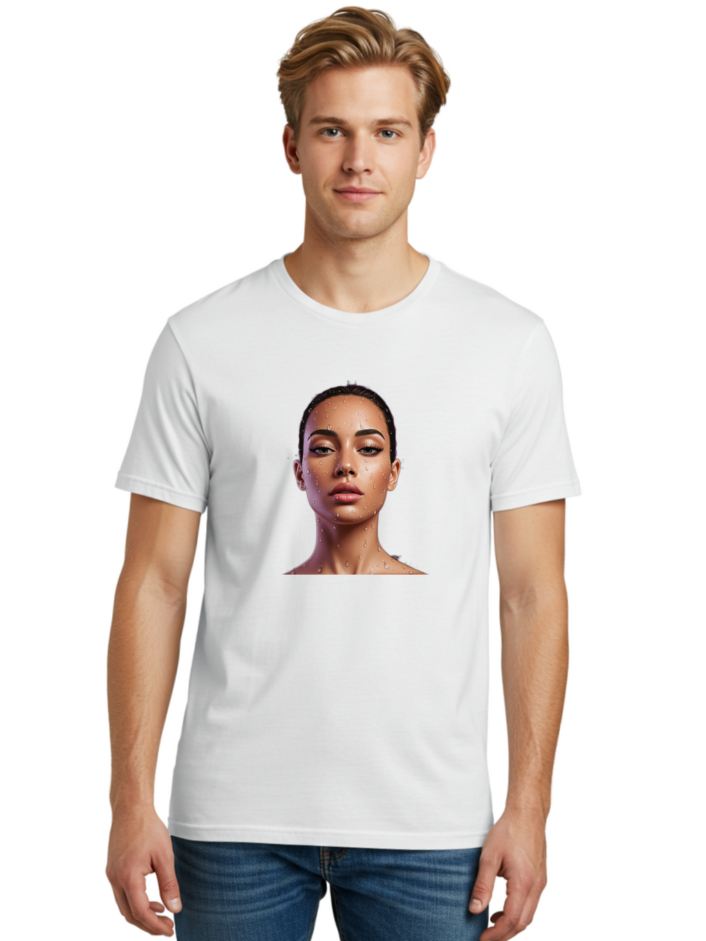 Woman-With-Water-Droplets Men'S Graphic Tee, 100% Cotton, Comfortable Casual Summer Wear, Machine Washable, Vintage Camera, Old Camera, Antique Camera, Black Camera, Classic Photography, Photography Equipment, Nostalgic Device, Film Camera, Bah397