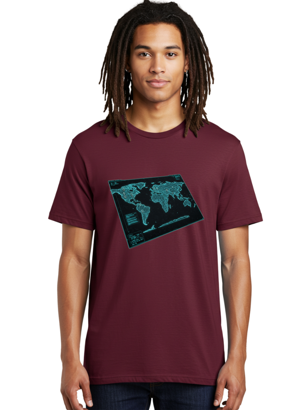 World-Map-1 Men'S Graphic Tee, 100% Cotton, Comfortable Casual Summer Wear, Machine Washable, Vintage Camera, Old Camera, Antique Camera, Black Camera, Classic Photography, Photography Equipment, Nostalgic Device, Film Camera, Camera Art Bah402