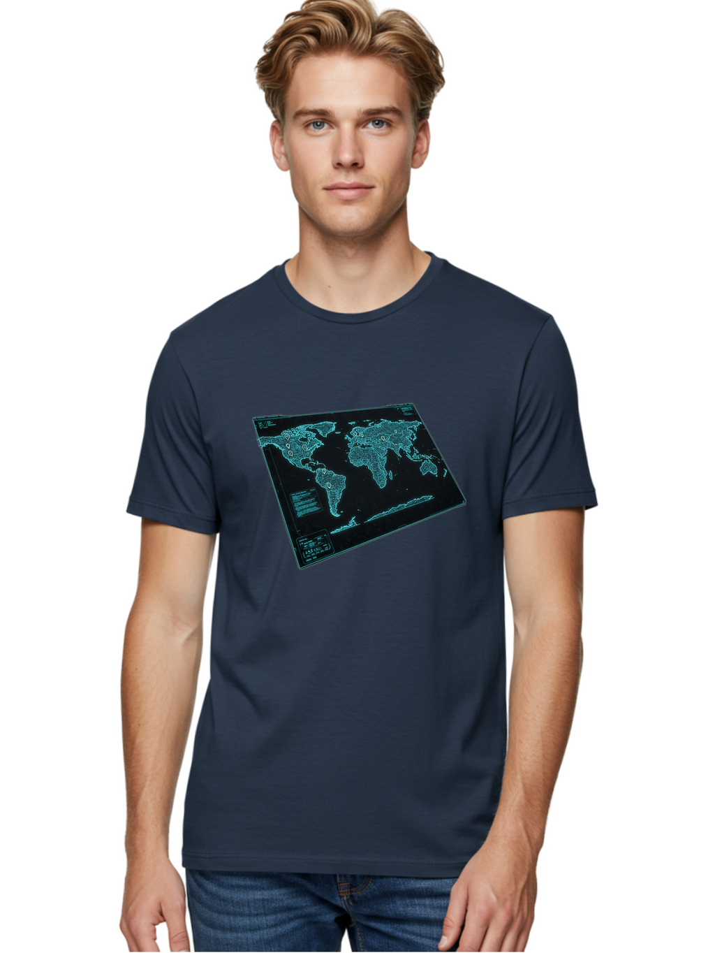 World-Map-1 Men'S Graphic Tee, 100% Cotton, Comfortable Casual Summer Wear, Machine Washable, Vintage Camera, Old Camera, Antique Camera, Black Camera, Classic Photography, Photography Equipment, Nostalgic Device, Film Camera, Camera Art Bah402