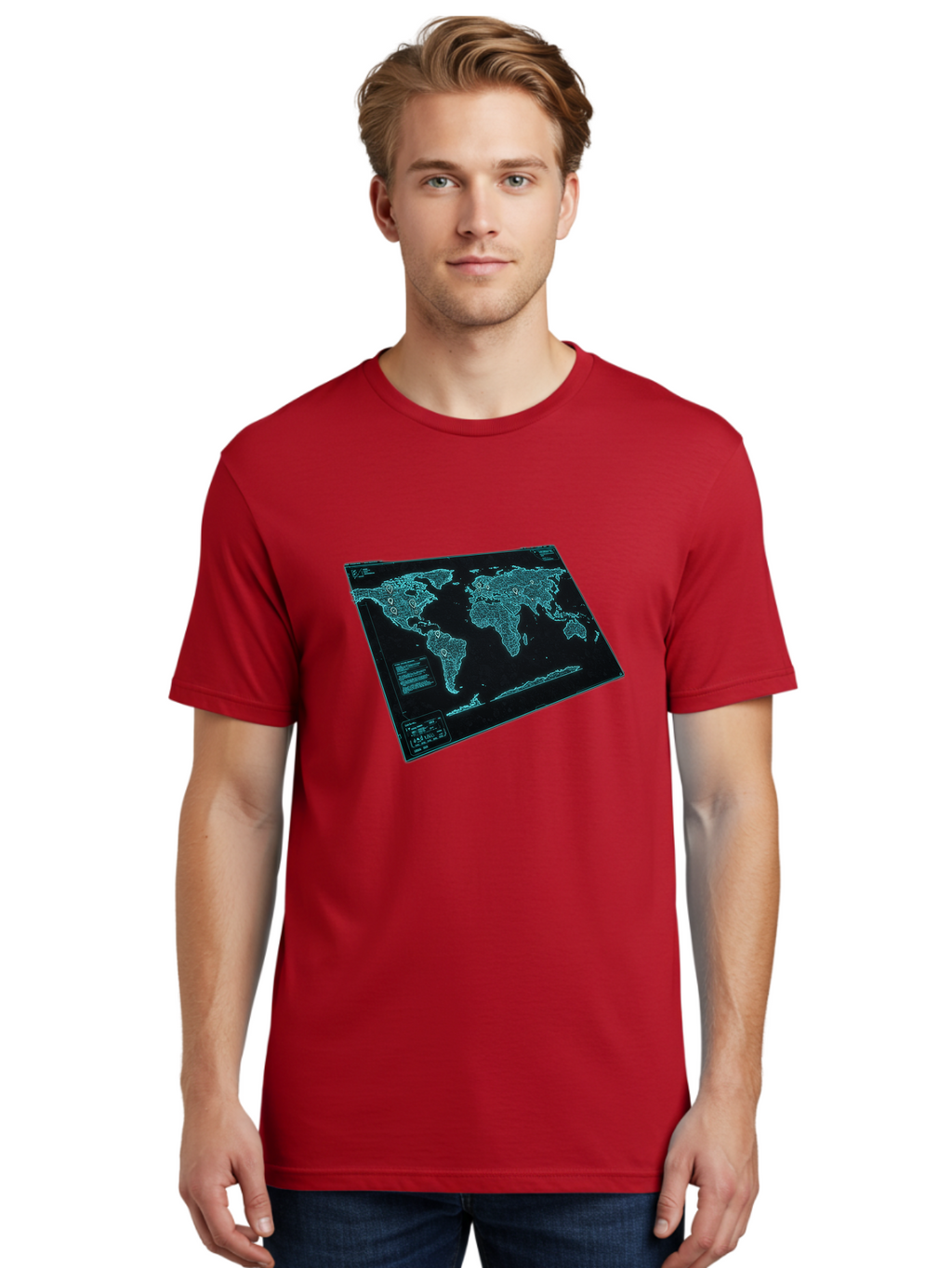 World-Map-1 Men'S Graphic Tee, 100% Cotton, Comfortable Casual Summer Wear, Machine Washable, Vintage Camera, Old Camera, Antique Camera, Black Camera, Classic Photography, Photography Equipment, Nostalgic Device, Film Camera, Camera Art Bah402