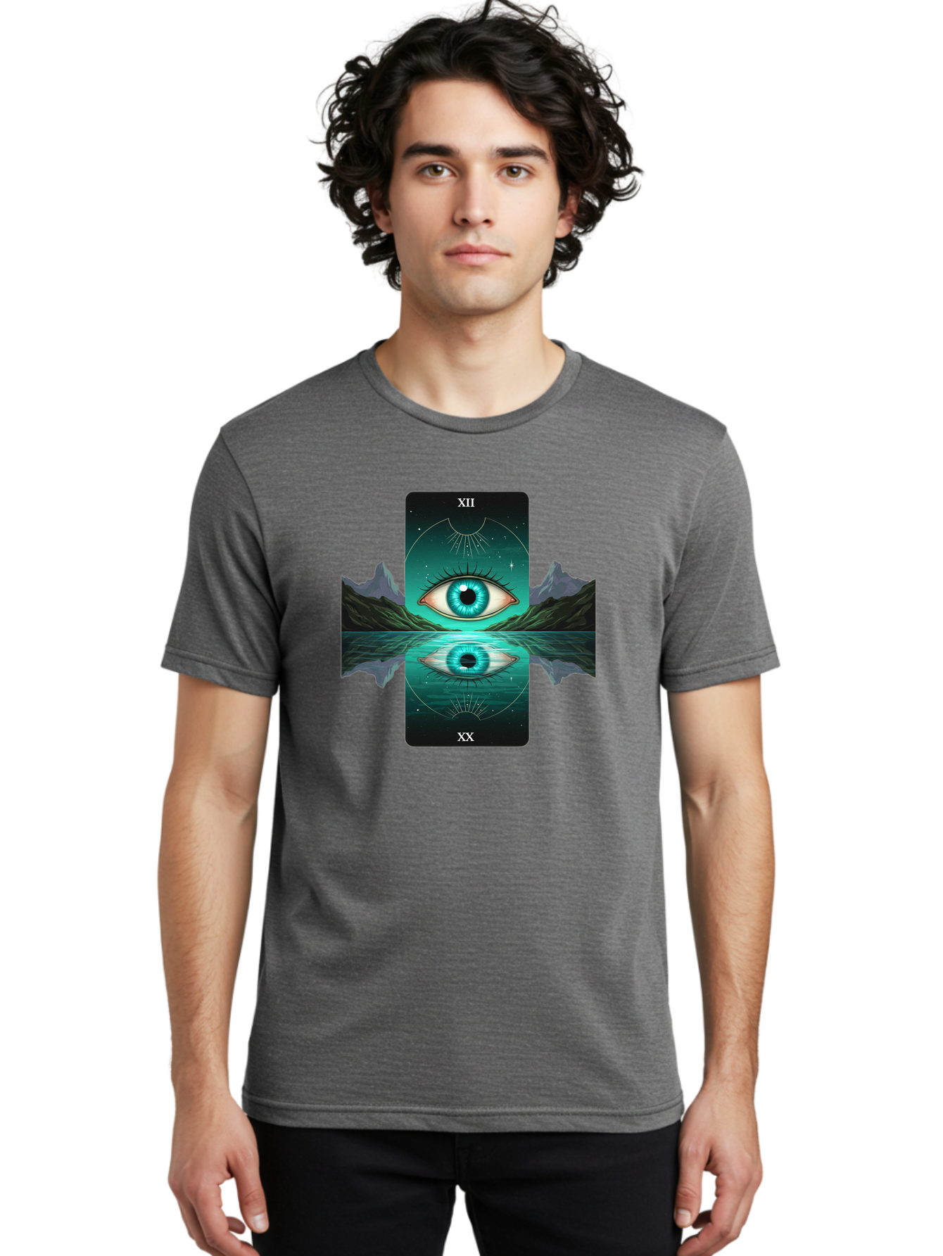 Xii-The-Moon-Tarot-Card Men'S Graphic Tee, 100% Cotton, Comfortable Casual Summer Wear, Machine Washable, Vintage Camera, Old Camera, Antique Camera, Black Camera, Classic Photography, Photography Equipment, Nostalgic Device, Film Camera, Bah407