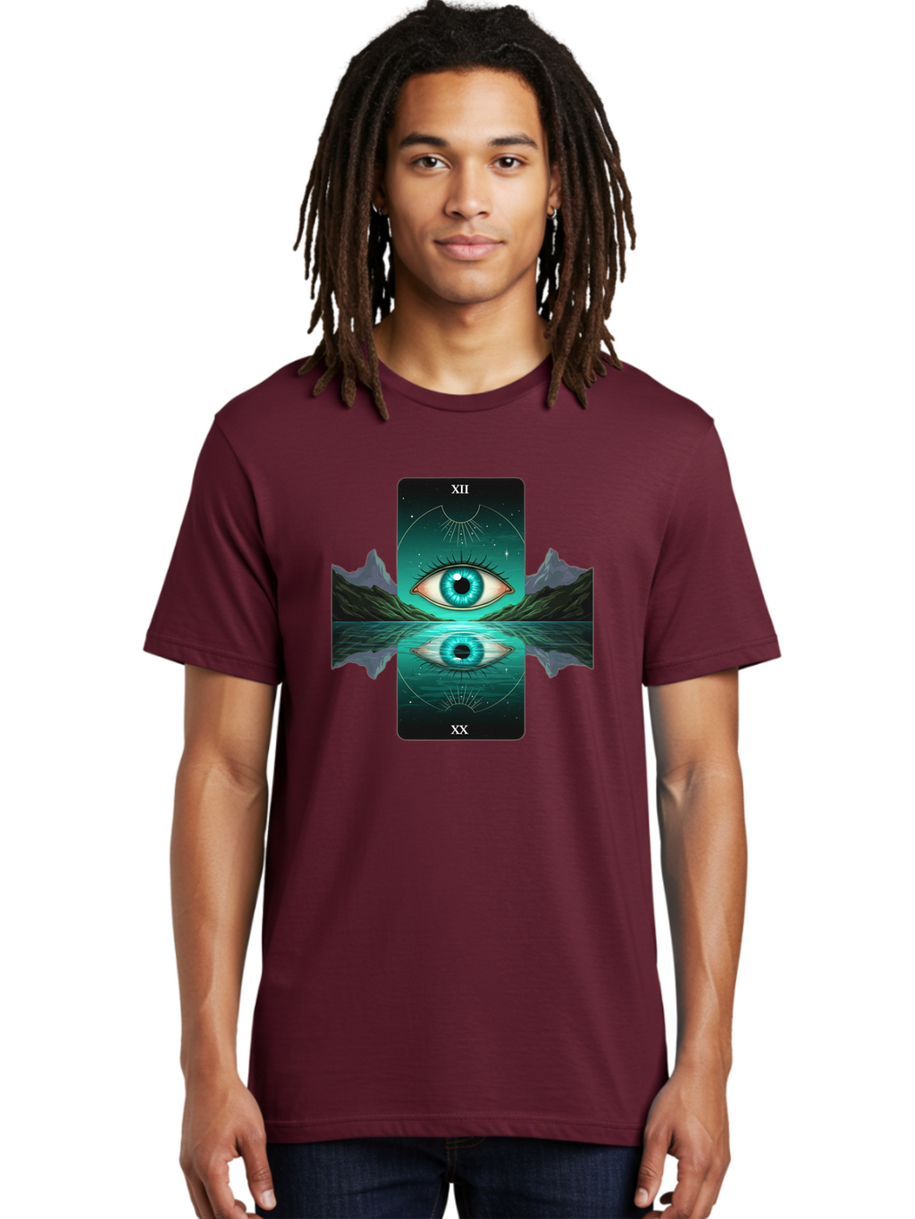 Xii-The-Moon-Tarot-Card Men'S Graphic Tee, 100% Cotton, Comfortable Casual Summer Wear, Machine Washable, Vintage Camera, Old Camera, Antique Camera, Black Camera, Classic Photography, Photography Equipment, Nostalgic Device, Film Camera, Bah407
