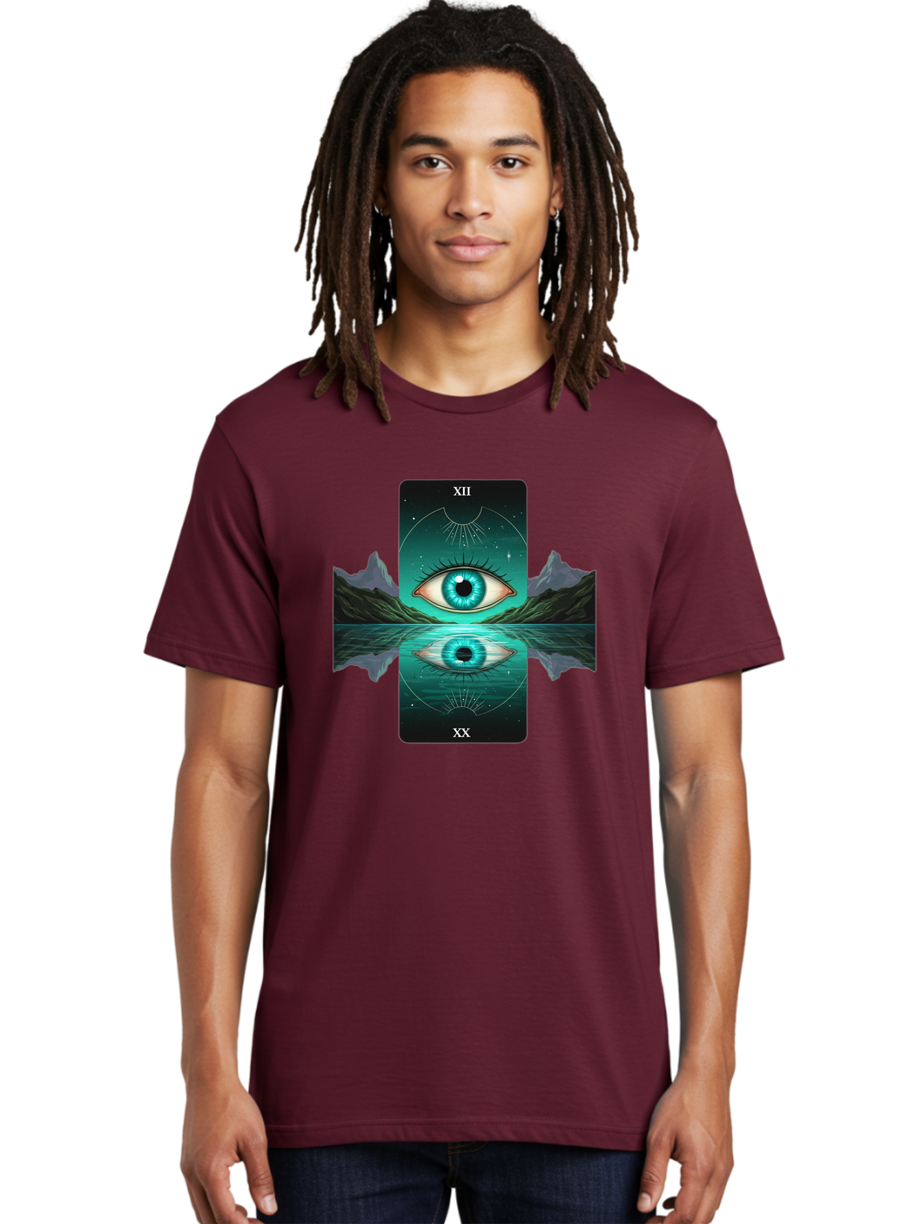 Xii-The-Moon-Tarot-Card Men'S Graphic Tee, 100% Cotton, Comfortable Casual Summer Wear, Machine Washable, Vintage Camera, Old Camera, Antique Camera, Black Camera, Classic Photography, Photography Equipment, Nostalgic Device, Film Camera, Bah407