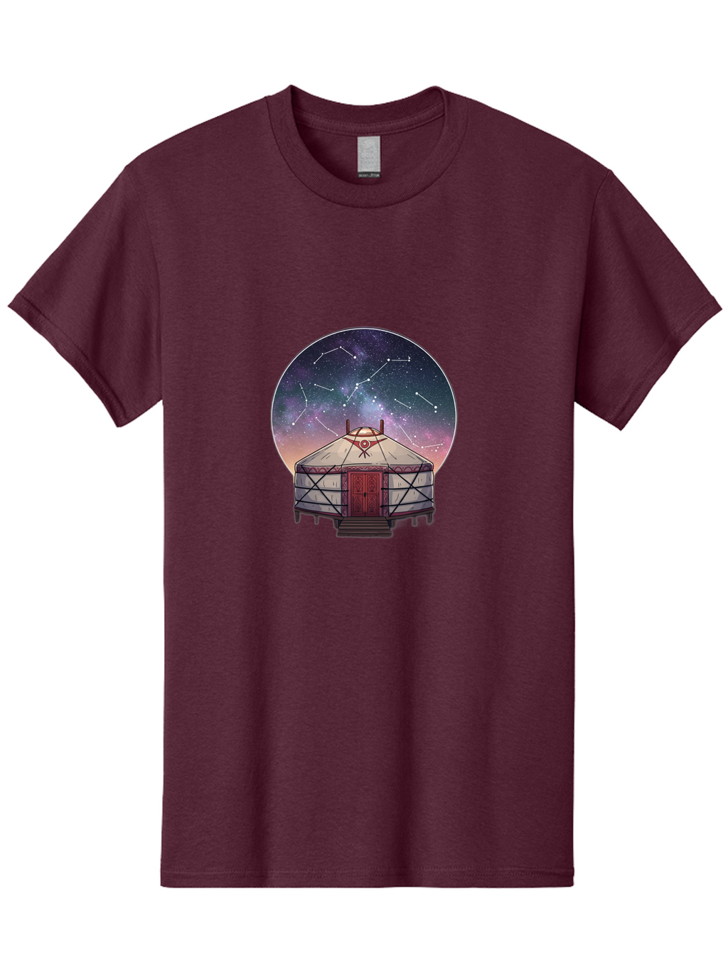 Yurt-Under-Constellations Men'S Graphic Tee, 100% Cotton, Comfortable Casual Summer Wear, Machine Washable, Vintage Camera, Old Camera, Antique Camera, Black Camera, Classic Photography, Photography Equipment, Nostalgic Device, Film Camera, Bah411