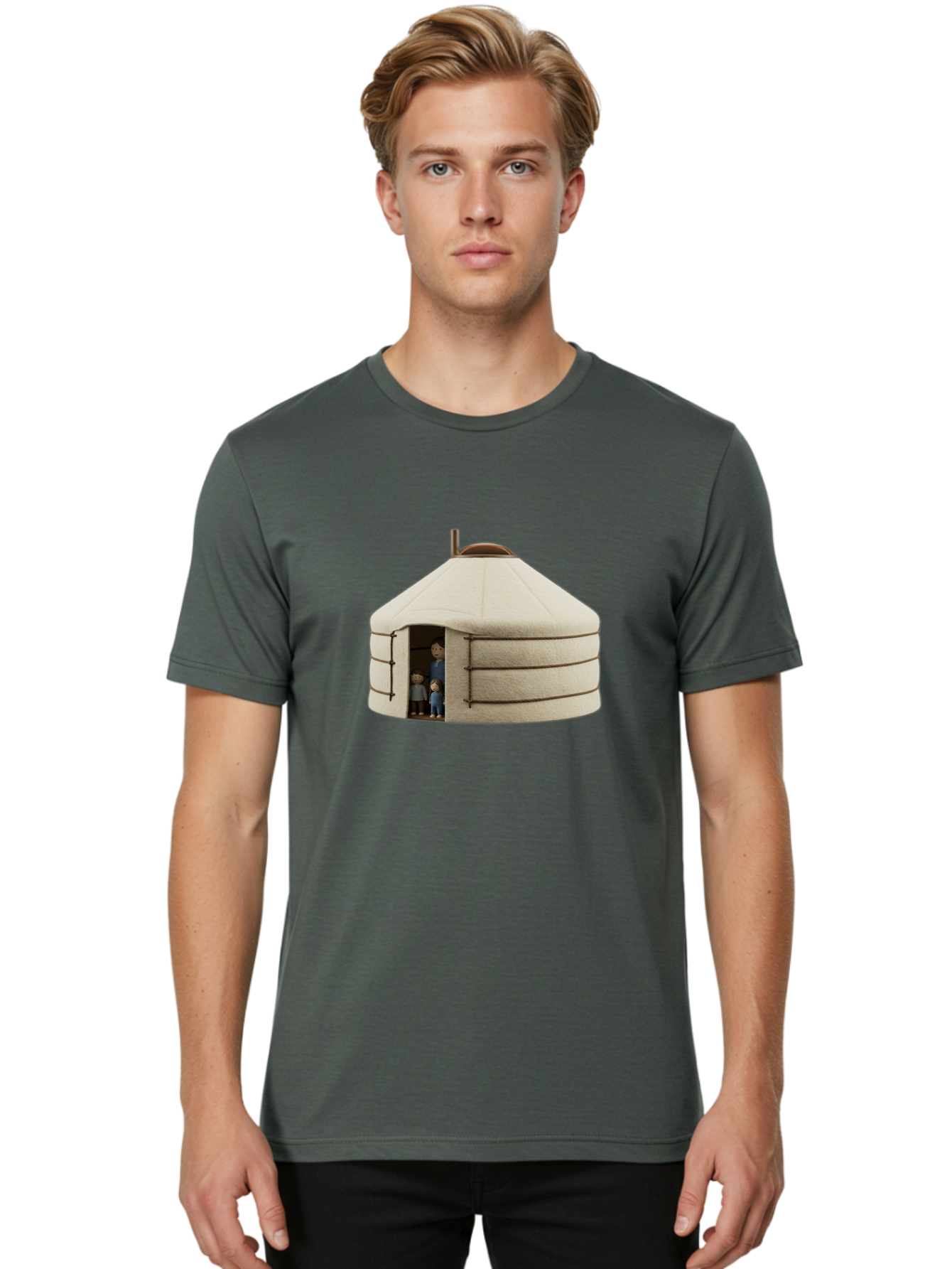 Yurt-With-Family Men'S Graphic Tee, 100% Cotton, Comfortable Casual Summer Wear, Machine Washable, Vintage Camera, Old Camera, Antique Camera, Black Camera, Classic Photography, Photography Equipment, Nostalgic Device, Film Camera, Camera Art Bah412