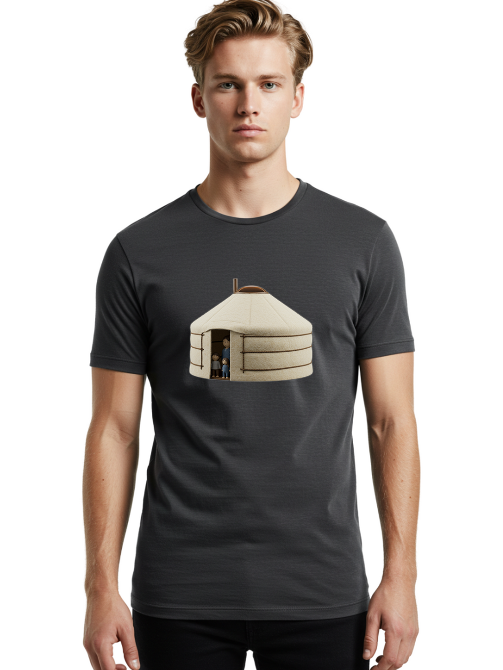 Yurt-With-Family Men'S Graphic Tee, 100% Cotton, Comfortable Casual Summer Wear, Machine Washable, Vintage Camera, Old Camera, Antique Camera, Black Camera, Classic Photography, Photography Equipment, Nostalgic Device, Film Camera, Camera Art Bah412