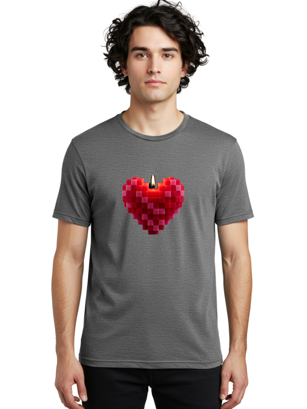 3D-Red-Heart-Candle Men'S Graphic Tee, 100% Cotton, Comfortable Casual Summer Wear, Machine Washable, Vintage Camera, Old Camera, Antique Camera, Black Camera, Classic Photography, Photography Equipment, Nostalgic Device, Film Camera, Bah419