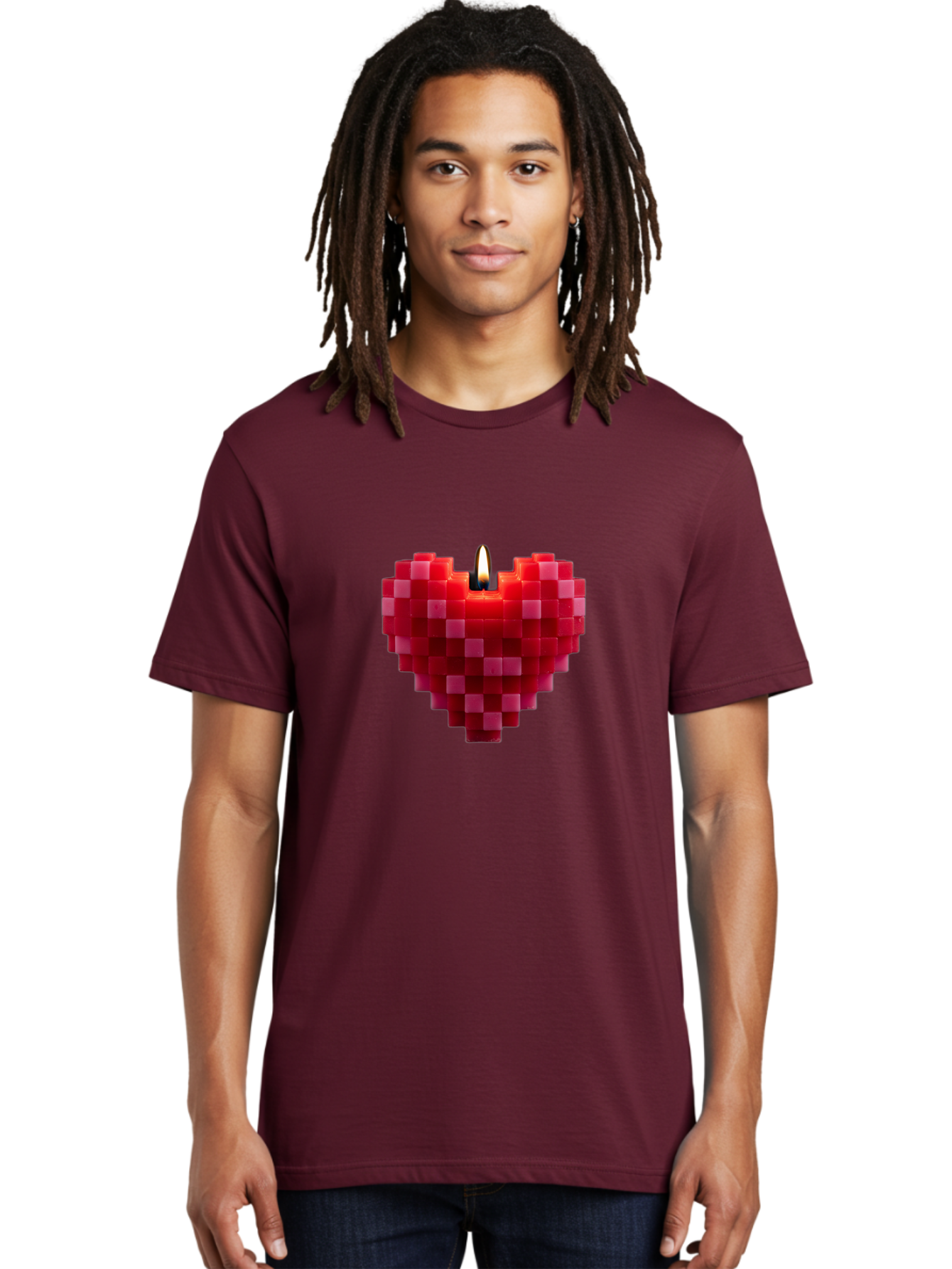 3D-Red-Heart-Candle Men'S Graphic Tee, 100% Cotton, Comfortable Casual Summer Wear, Machine Washable, Vintage Camera, Old Camera, Antique Camera, Black Camera, Classic Photography, Photography Equipment, Nostalgic Device, Film Camera, Bah419
