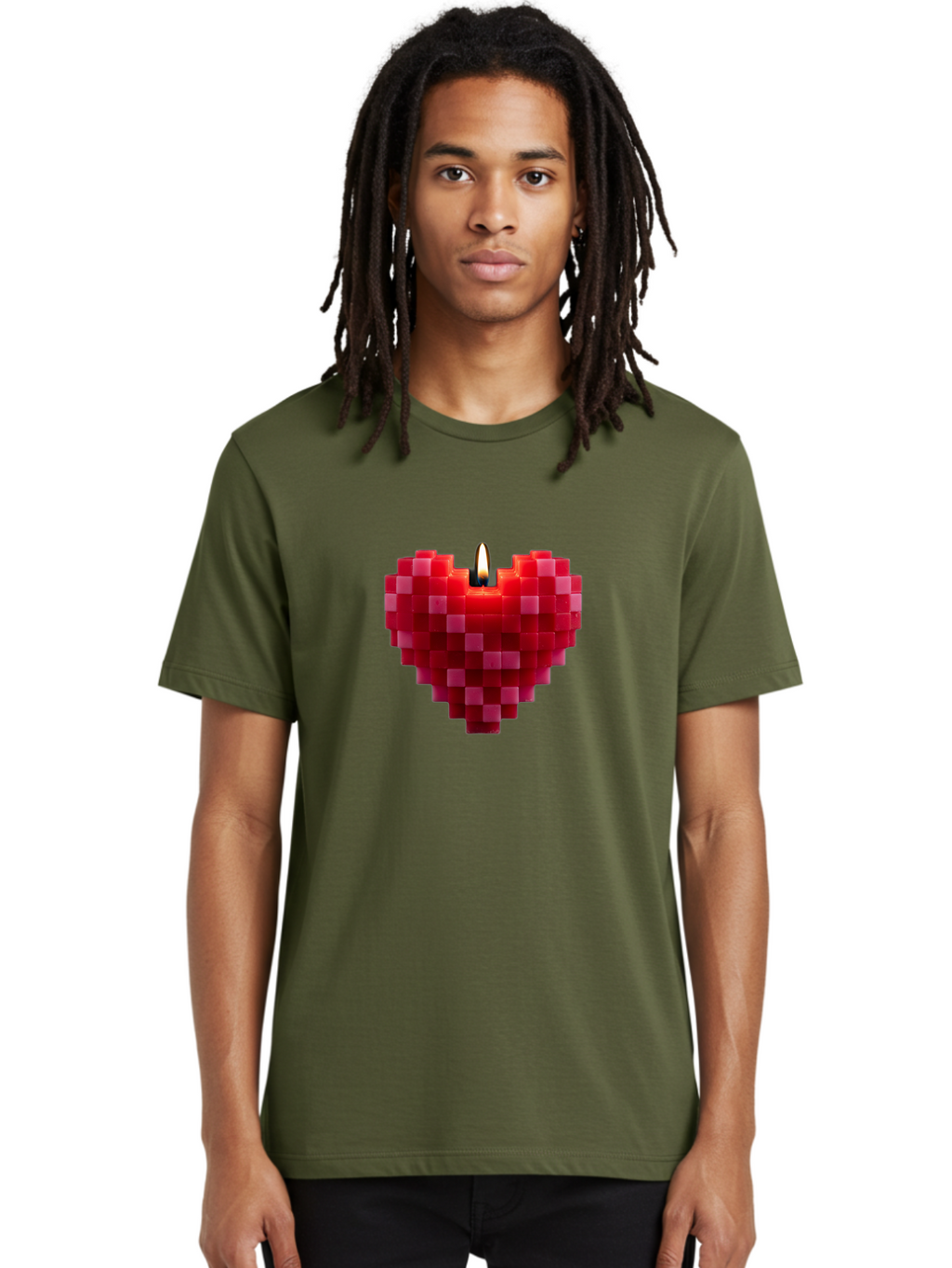 3D-Red-Heart-Candle Men'S Graphic Tee, 100% Cotton, Comfortable Casual Summer Wear, Machine Washable, Vintage Camera, Old Camera, Antique Camera, Black Camera, Classic Photography, Photography Equipment, Nostalgic Device, Film Camera, Bah419