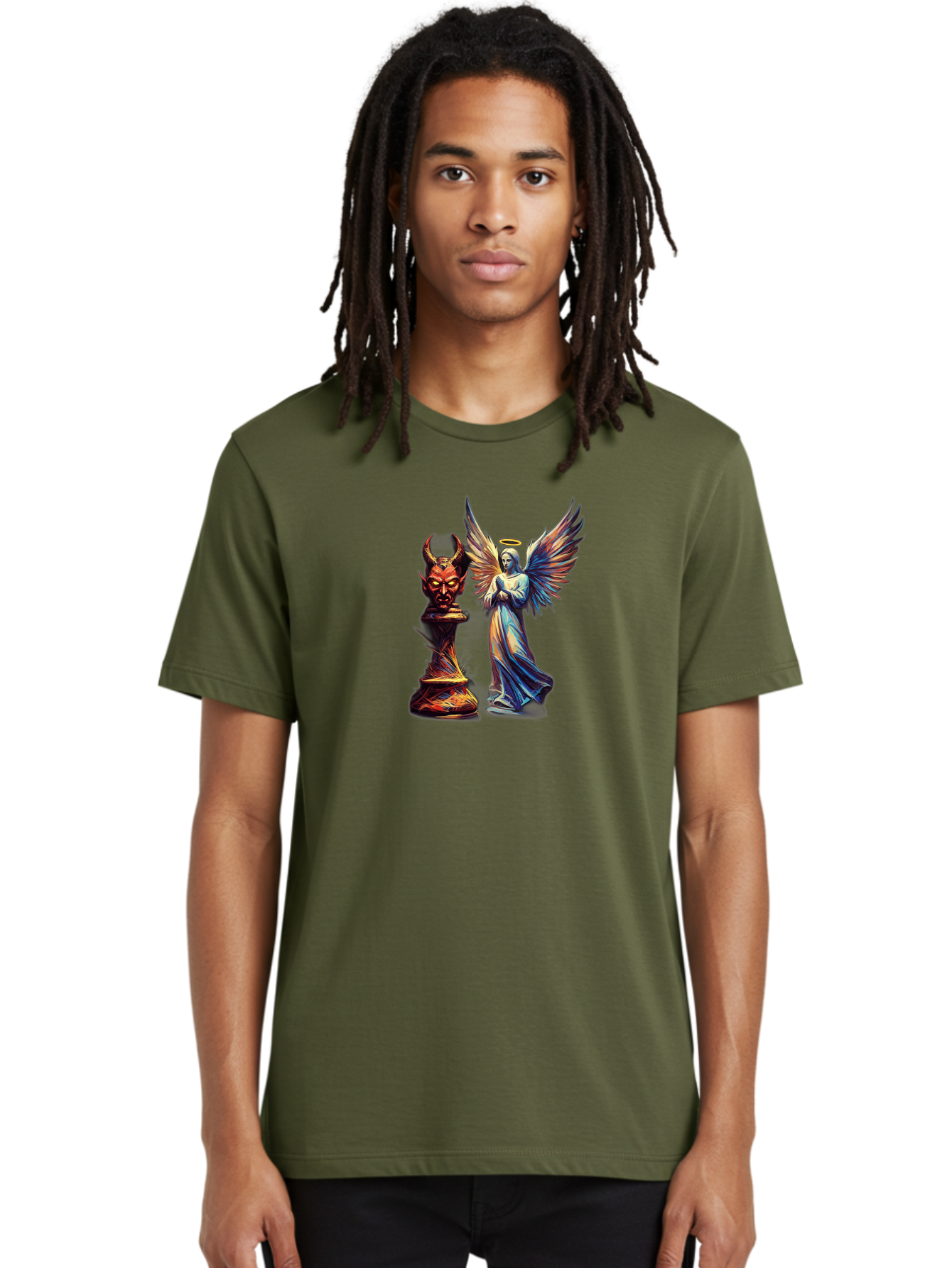 Angel-And-Devil-Chess-Pieces Men'S Graphic Tee, 100% Cotton, Comfortable Casual Summer Wear, Machine Washable, Vintage Camera, Old Camera, Antique Camera, Black Camera, Classic Photography, Photography Equipment, Nostalgic Device, Film Camera, Bah424