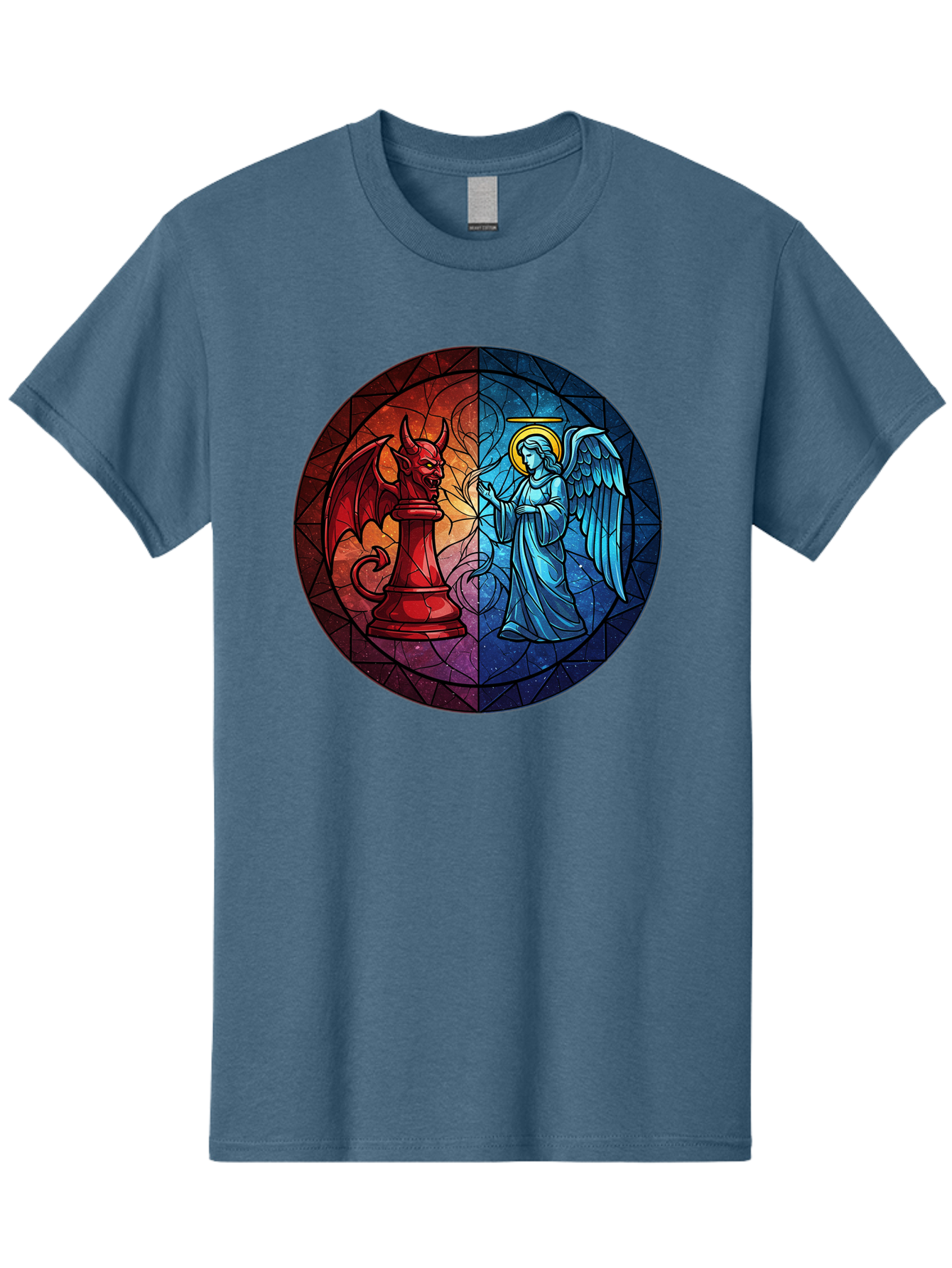 Angel-Vs-Devil-Chess-Piece Men'S Graphic Tee, 100% Cotton, Comfortable Casual Summer Wear, Machine Washable, Vintage Camera, Old Camera, Antique Camera, Black Camera, Classic Photography, Photography Equipment, Nostalgic Device, Film Camera, Bah428