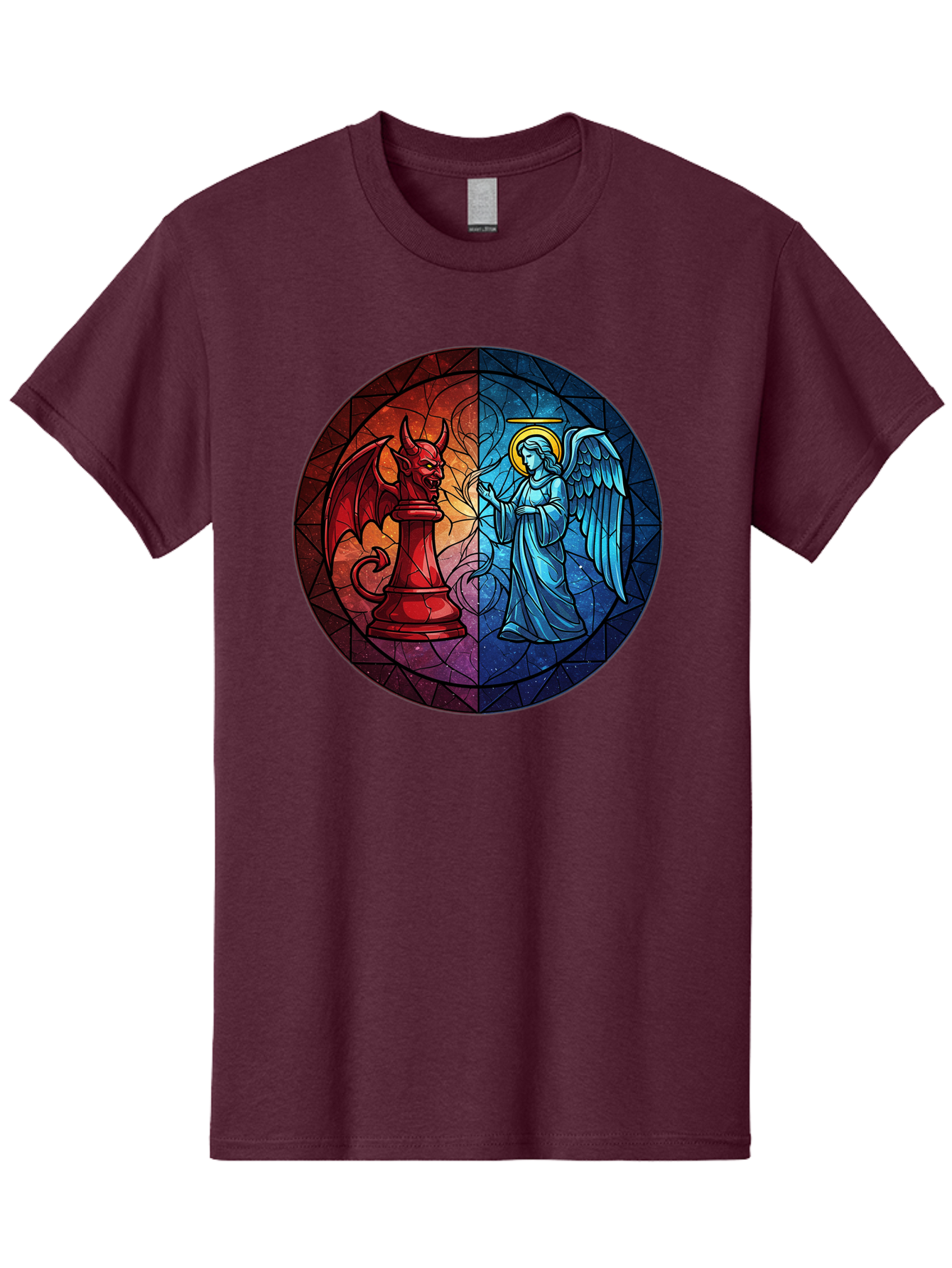 Angel-Vs-Devil-Chess-Piece Men'S Graphic Tee, 100% Cotton, Comfortable Casual Summer Wear, Machine Washable, Vintage Camera, Old Camera, Antique Camera, Black Camera, Classic Photography, Photography Equipment, Nostalgic Device, Film Camera, Bah428