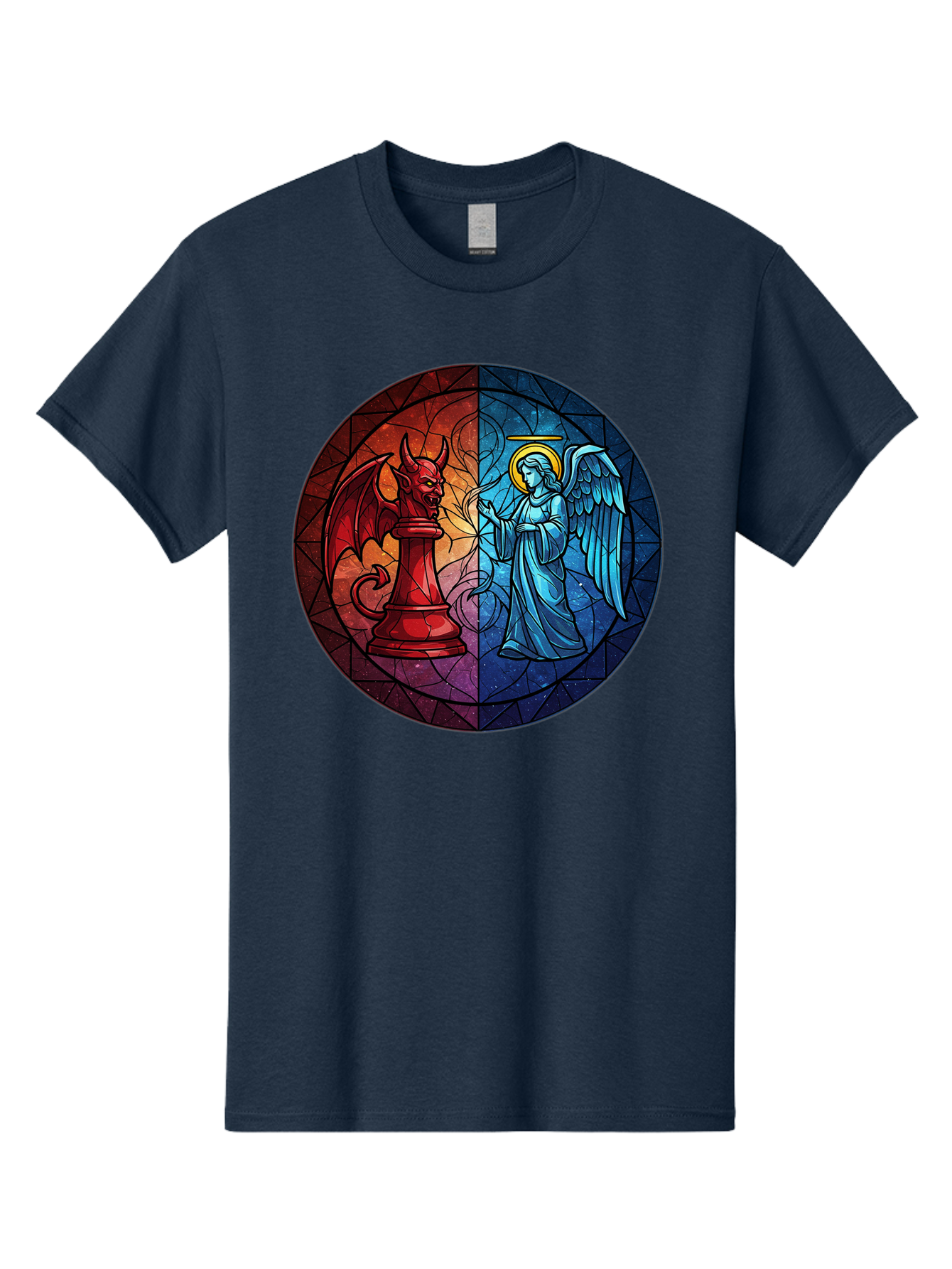 Angel-Vs-Devil-Chess-Piece Men'S Graphic Tee, 100% Cotton, Comfortable Casual Summer Wear, Machine Washable, Vintage Camera, Old Camera, Antique Camera, Black Camera, Classic Photography, Photography Equipment, Nostalgic Device, Film Camera, Bah428