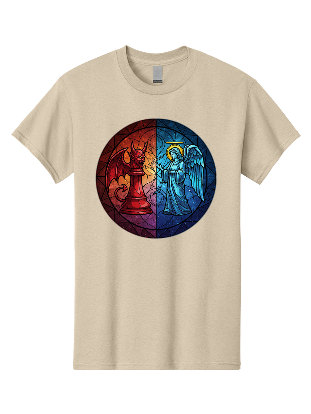 Angel-Vs-Devil-Chess-Piece Men'S Graphic Tee, 100% Cotton, Comfortable Casual Summer Wear, Machine Washable, Vintage Camera, Old Camera, Antique Camera, Black Camera, Classic Photography, Photography Equipment, Nostalgic Device, Film Camera, Bah428