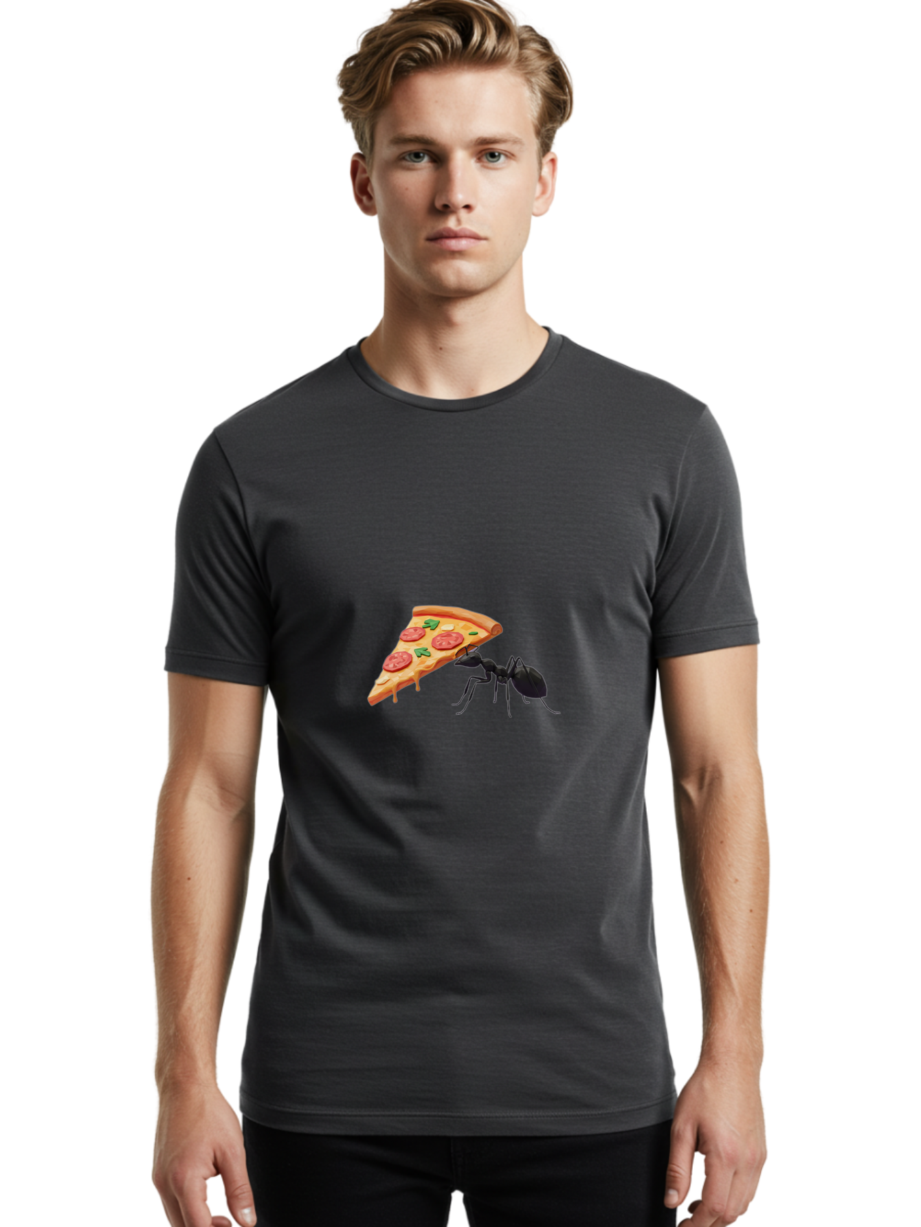 Ant-And-Pizza-Slice Men'S Graphic Tee, 100% Cotton, Comfortable Casual Summer Wear, Machine Washable, Vintage Camera, Old Camera, Antique Camera, Black Camera, Classic Photography, Photography Equipment, Nostalgic Device, Film Camera, Bah436