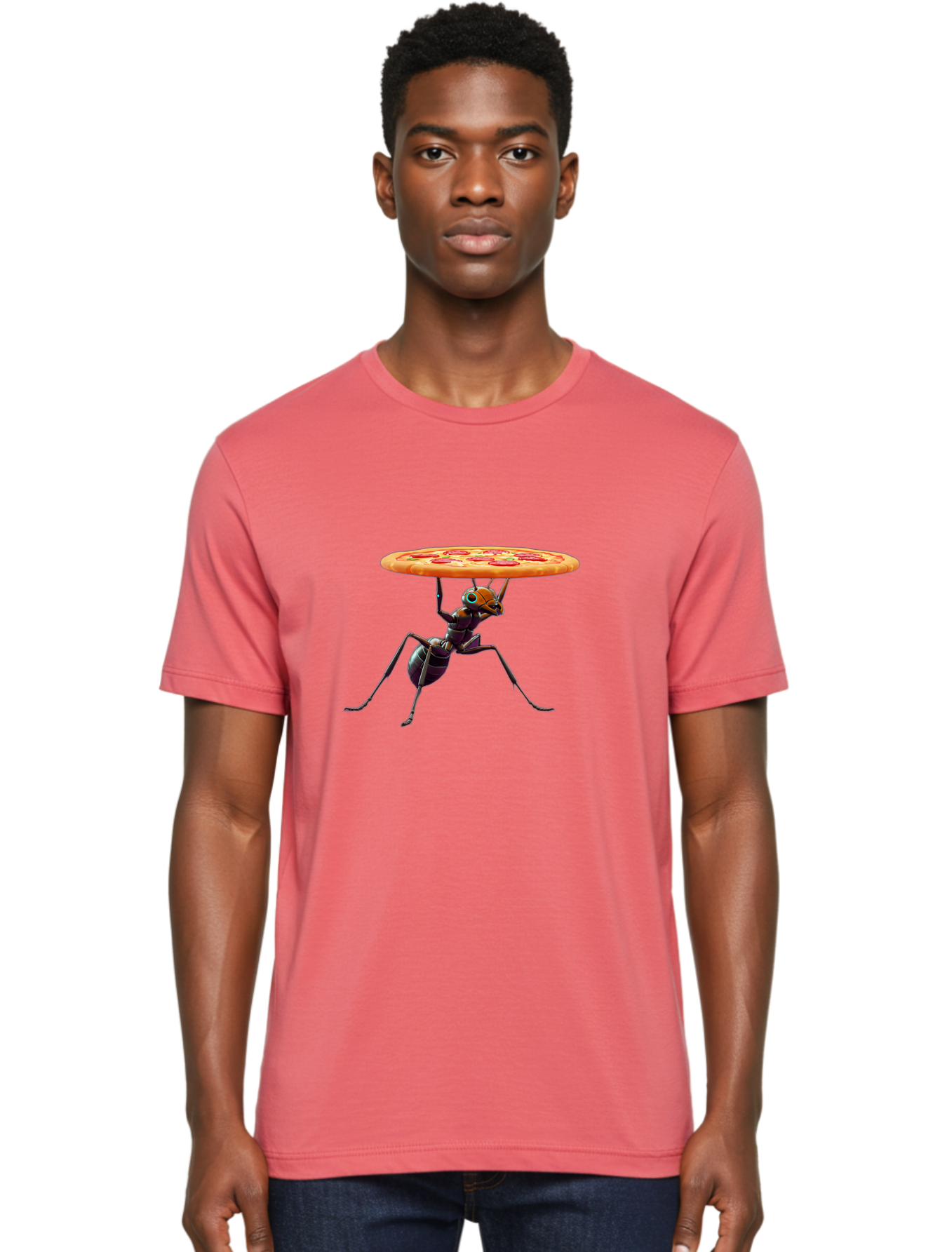 Ant-Carrying-Pizza-1 Men'S Graphic Tee, 100% Cotton, Comfortable Casual Summer Wear, Machine Washable, Vintage Camera, Old Camera, Antique Camera, Black Camera, Classic Photography, Photography Equipment, Nostalgic Device, Film Camera, Bah437