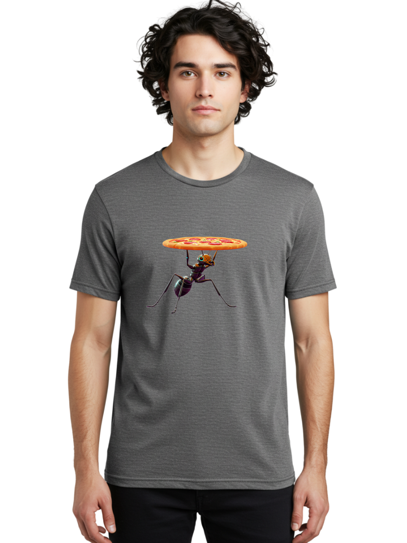 Ant-Carrying-Pizza-1 Men'S Graphic Tee, 100% Cotton, Comfortable Casual Summer Wear, Machine Washable, Vintage Camera, Old Camera, Antique Camera, Black Camera, Classic Photography, Photography Equipment, Nostalgic Device, Film Camera, Bah437