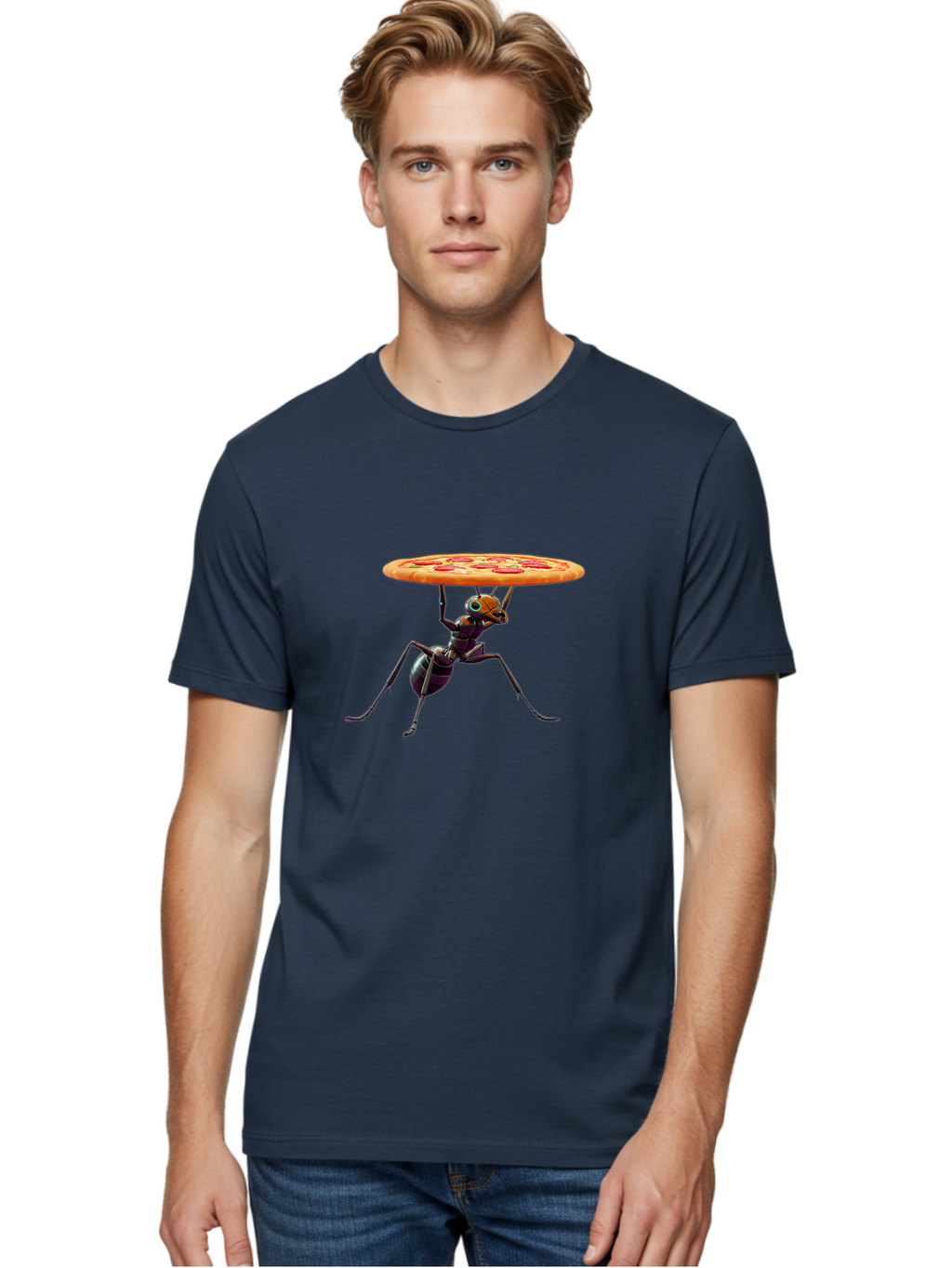 Ant-Carrying-Pizza-1 Men'S Graphic Tee, 100% Cotton, Comfortable Casual Summer Wear, Machine Washable, Vintage Camera, Old Camera, Antique Camera, Black Camera, Classic Photography, Photography Equipment, Nostalgic Device, Film Camera, Bah437
