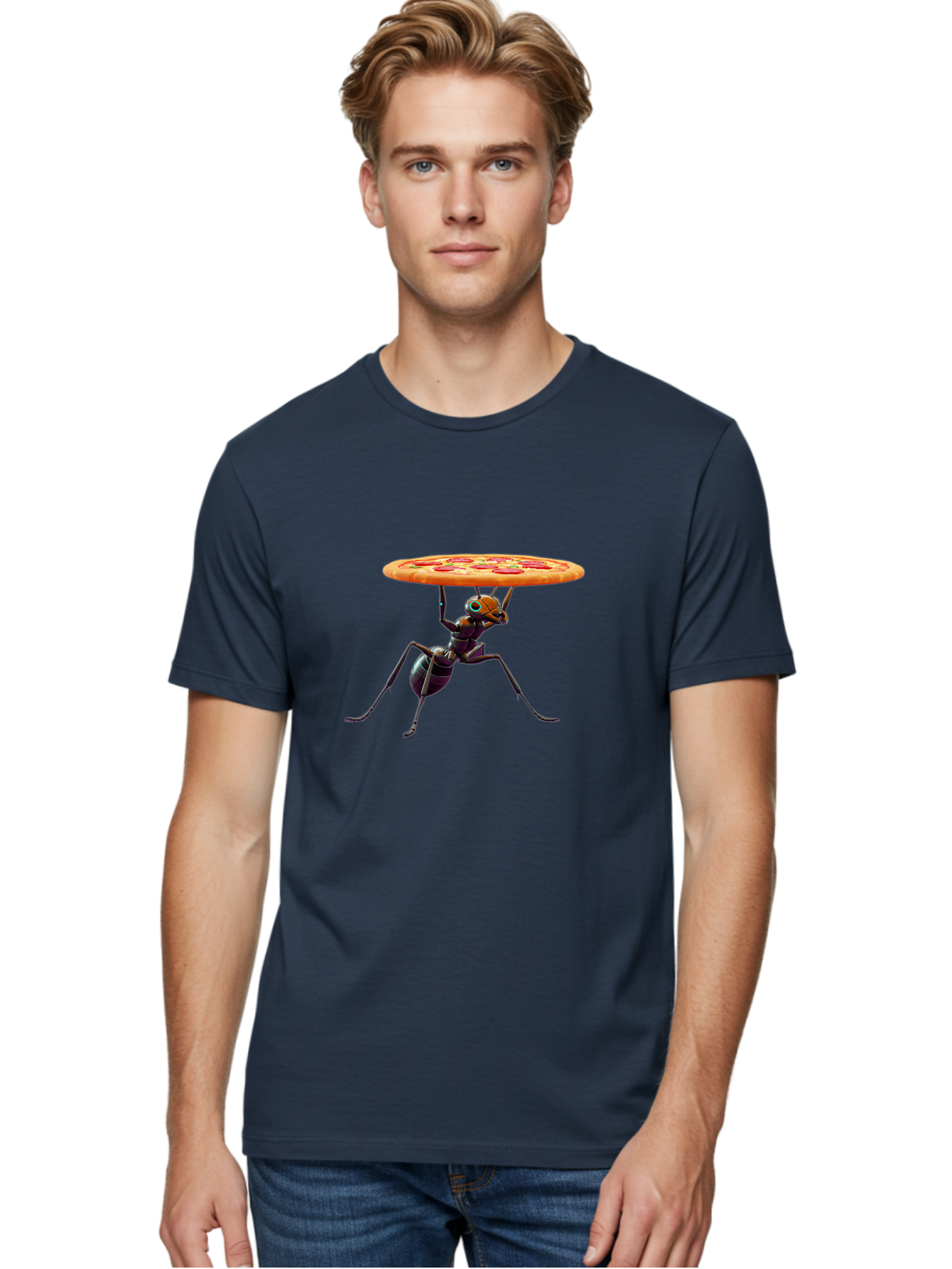 Ant-Carrying-Pizza-1 Men'S Graphic Tee, 100% Cotton, Comfortable Casual Summer Wear, Machine Washable, Vintage Camera, Old Camera, Antique Camera, Black Camera, Classic Photography, Photography Equipment, Nostalgic Device, Film Camera, Bah437