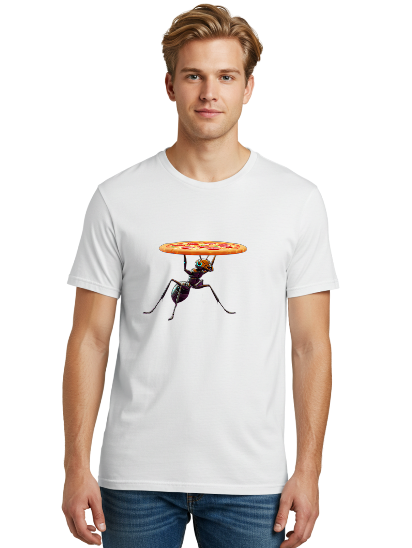 Ant-Carrying-Pizza-1 Men'S Graphic Tee, 100% Cotton, Comfortable Casual Summer Wear, Machine Washable, Vintage Camera, Old Camera, Antique Camera, Black Camera, Classic Photography, Photography Equipment, Nostalgic Device, Film Camera, Bah437
