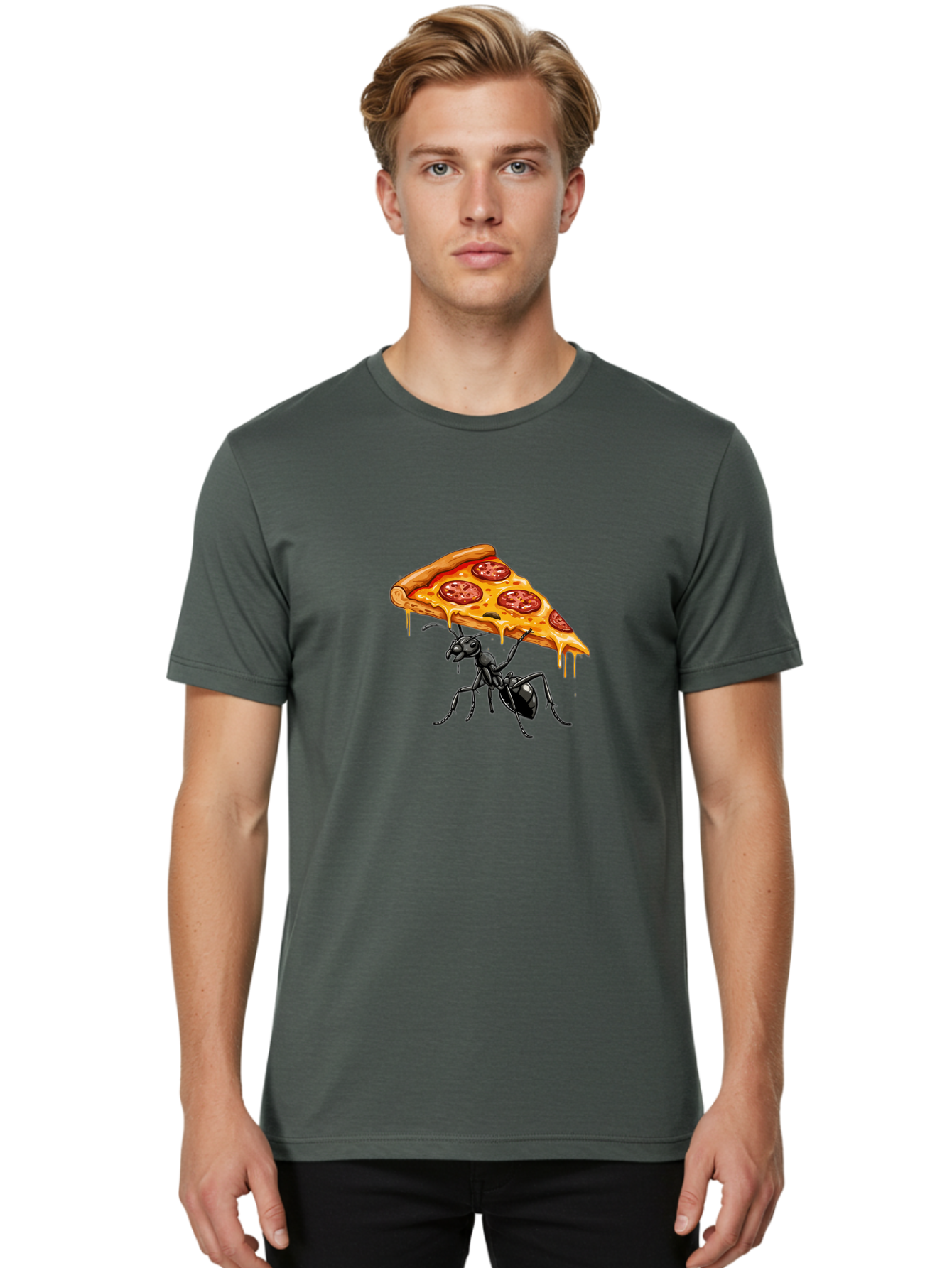 Ant-Carrying-Pizza-Slice-1 Men'S Graphic Tee, 100% Cotton, Comfortable Casual Summer Wear, Machine Washable, Vintage Camera, Old Camera, Antique Camera, Black Camera, Classic Photography, Photography Equipment, Nostalgic Device, Film Camera, Bah438