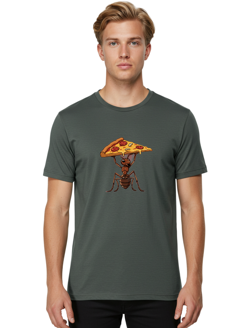 Ant-Carrying-Pizza-Slice Men'S Graphic Tee, 100% Cotton, Comfortable Casual Summer Wear, Machine Washable, Vintage Camera, Old Camera, Antique Camera, Black Camera, Classic Photography, Photography Equipment, Nostalgic Device, Film Camera, Bah441