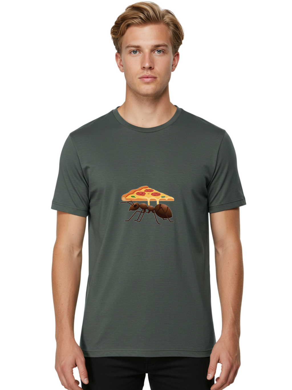 Ant-Carrying-Pizza Men'S Graphic Tee, 100% Cotton, Comfortable Casual Summer Wear, Machine Washable, Vintage Camera, Old Camera, Antique Camera, Black Camera, Classic Photography, Photography Equipment, Nostalgic Device, Film Camera, Bah442