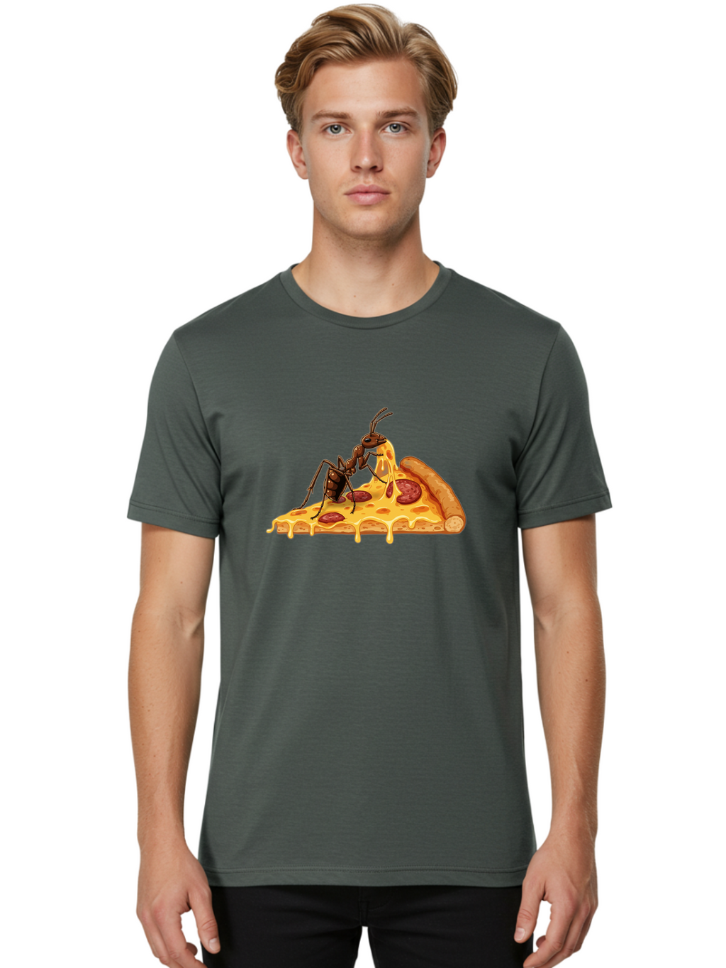Ant-Eating-Pizza Men'S Graphic Tee, 100% Cotton, Comfortable Casual Summer Wear, Machine Washable, Vintage Camera, Old Camera, Antique Camera, Black Camera, Classic Photography, Photography Equipment, Nostalgic Device, Film Camera, Camera Art Bah444