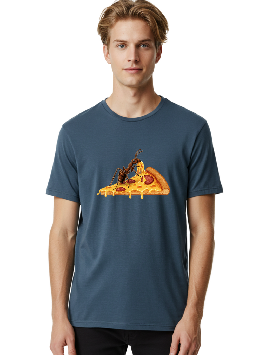Ant-Eating-Pizza Men'S Graphic Tee, 100% Cotton, Comfortable Casual Summer Wear, Machine Washable, Vintage Camera, Old Camera, Antique Camera, Black Camera, Classic Photography, Photography Equipment, Nostalgic Device, Film Camera, Camera Art Bah444
