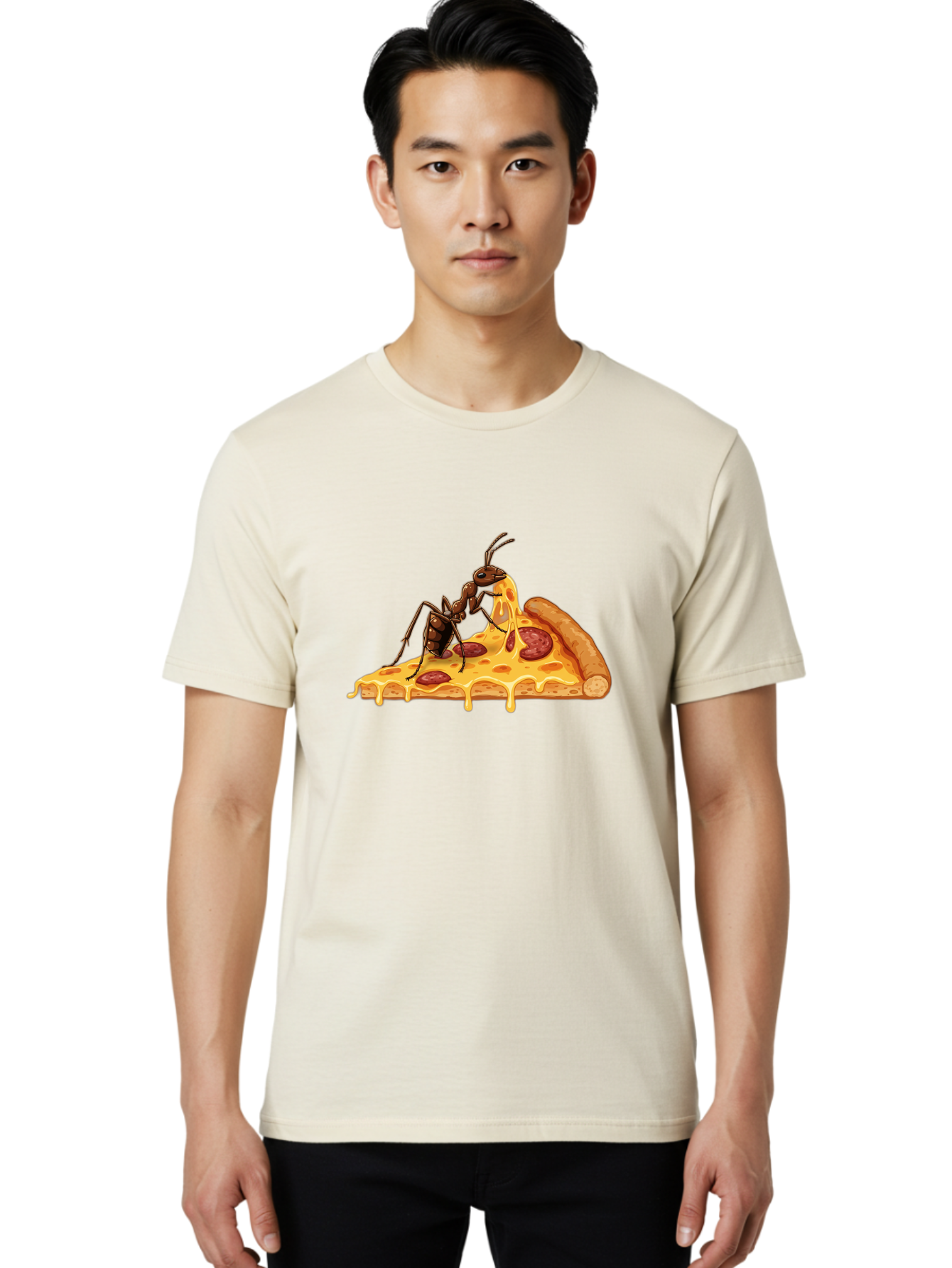 Ant-Eating-Pizza Men'S Graphic Tee, 100% Cotton, Comfortable Casual Summer Wear, Machine Washable, Vintage Camera, Old Camera, Antique Camera, Black Camera, Classic Photography, Photography Equipment, Nostalgic Device, Film Camera, Camera Art Bah444