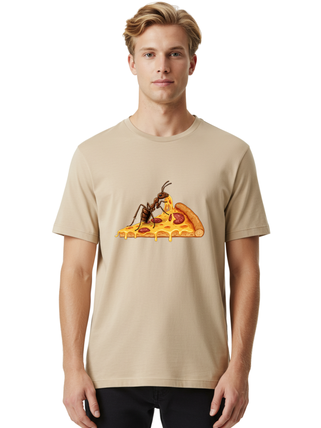 Ant-Eating-Pizza Men'S Graphic Tee, 100% Cotton, Comfortable Casual Summer Wear, Machine Washable, Vintage Camera, Old Camera, Antique Camera, Black Camera, Classic Photography, Photography Equipment, Nostalgic Device, Film Camera, Camera Art Bah444