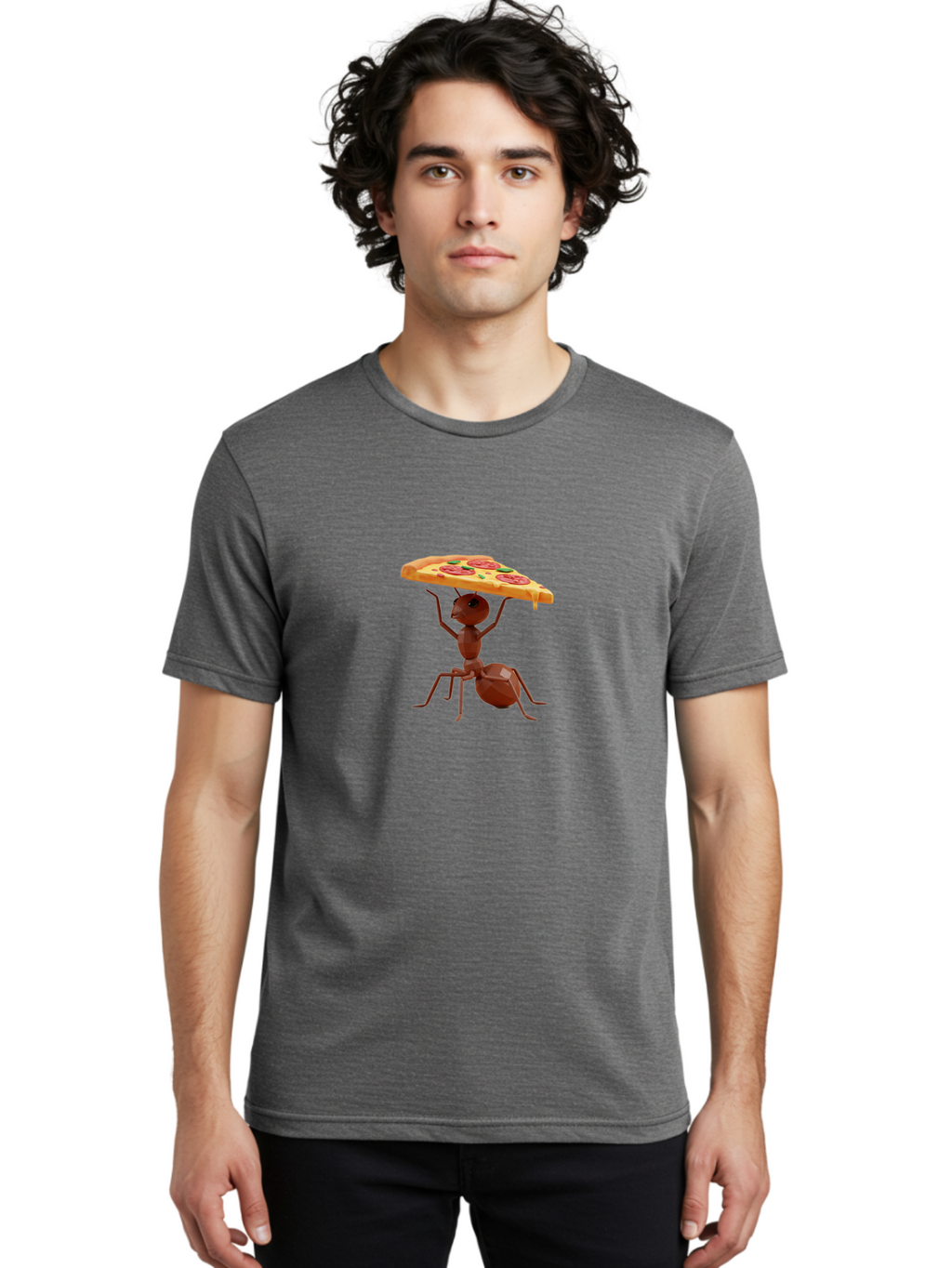 Ant-Holding-Pizza-Slice Men'S Graphic Tee, 100% Cotton, Comfortable Casual Summer Wear, Machine Washable, Vintage Camera, Old Camera, Antique Camera, Black Camera, Classic Photography, Photography Equipment, Nostalgic Device, Film Camera, Bah445