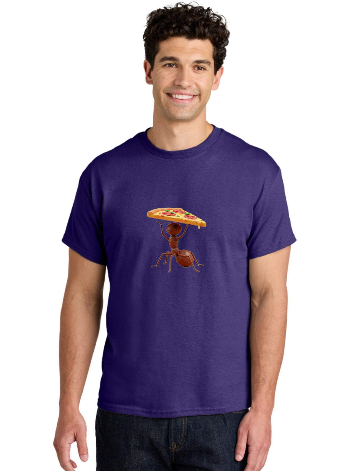 Ant-Holding-Pizza-Slice Men'S Graphic Tee, 100% Cotton, Comfortable Casual Summer Wear, Machine Washable, Vintage Camera, Old Camera, Antique Camera, Black Camera, Classic Photography, Photography Equipment, Nostalgic Device, Film Camera, Bah445