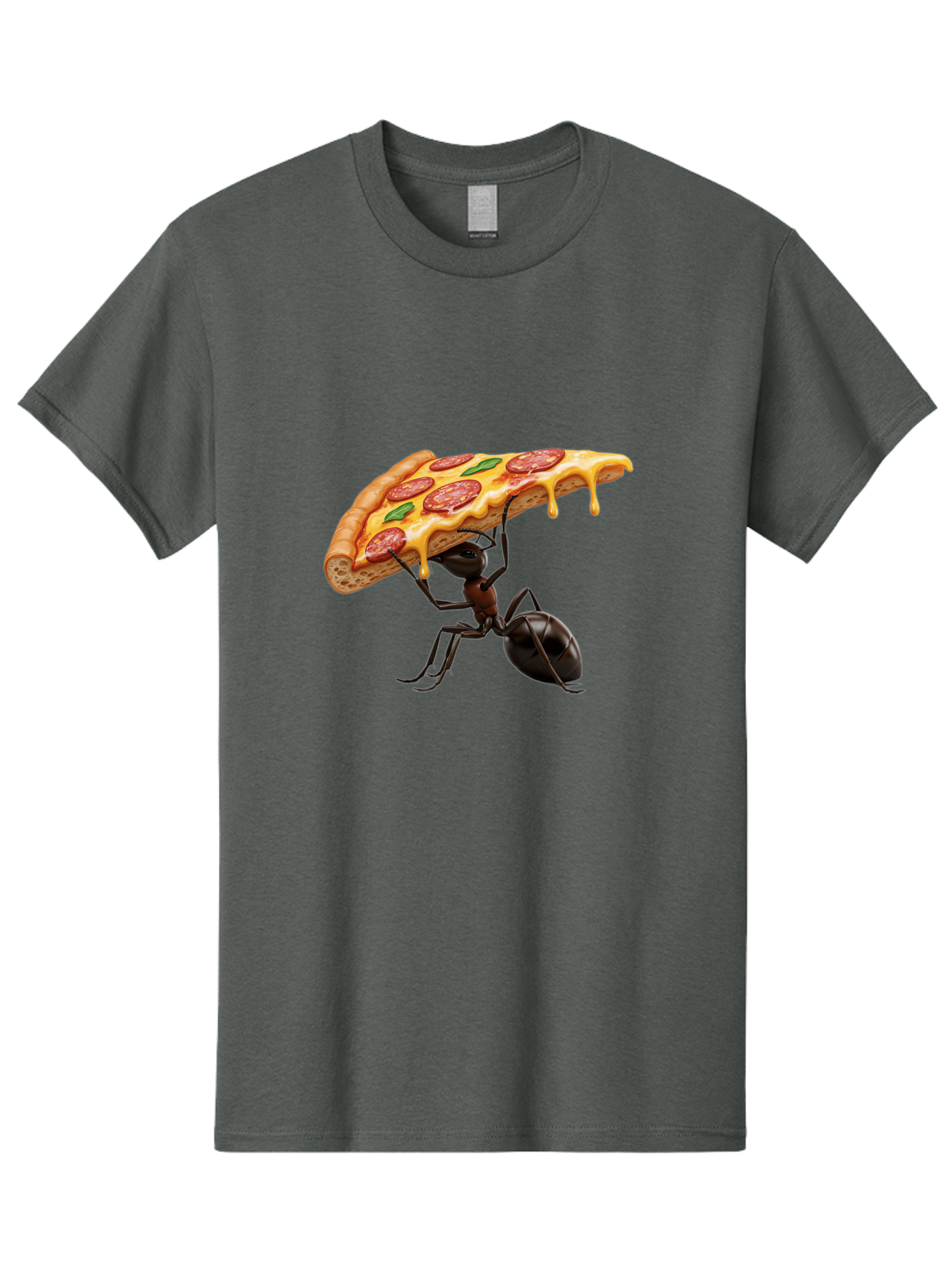 Ant-Holding-Pizza Men'S Graphic Tee, 100% Cotton, Comfortable Casual Summer Wear, Machine Washable, Vintage Camera, Old Camera, Antique Camera, Black Camera, Classic Photography, Photography Equipment, Nostalgic Device, Film Camera, Camera Art Bah446
