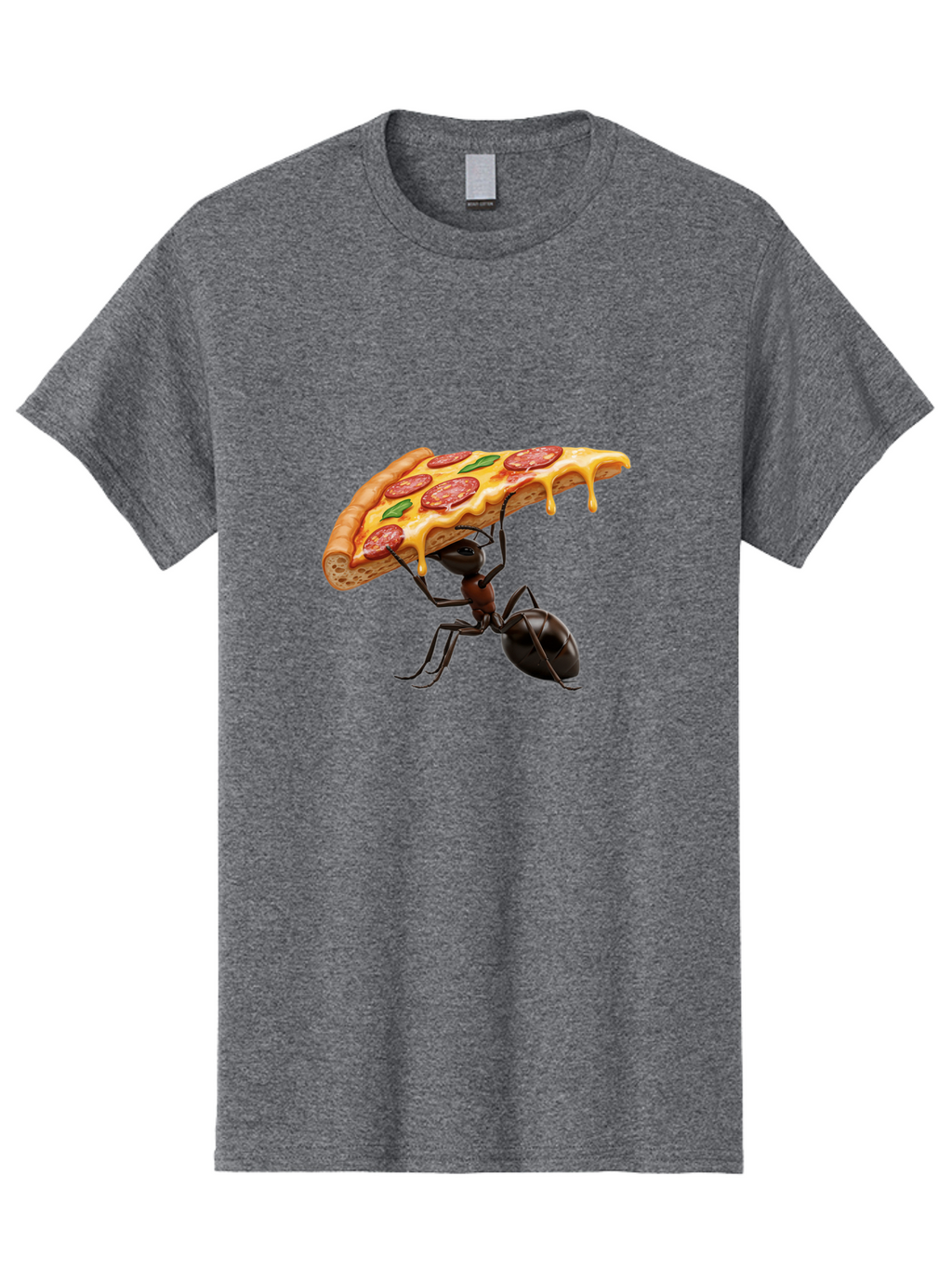 Ant-Holding-Pizza Men'S Graphic Tee, 100% Cotton, Comfortable Casual Summer Wear, Machine Washable, Vintage Camera, Old Camera, Antique Camera, Black Camera, Classic Photography, Photography Equipment, Nostalgic Device, Film Camera, Camera Art Bah446