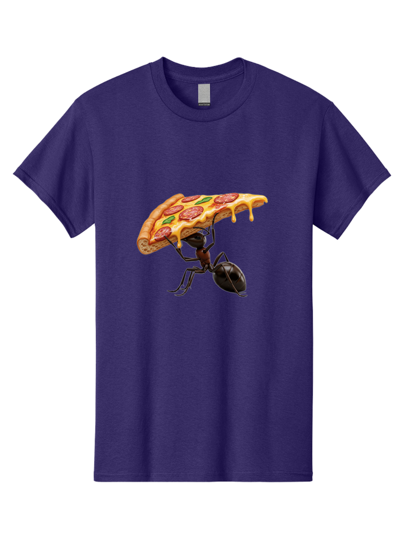 Ant-Holding-Pizza Men'S Graphic Tee, 100% Cotton, Comfortable Casual Summer Wear, Machine Washable, Vintage Camera, Old Camera, Antique Camera, Black Camera, Classic Photography, Photography Equipment, Nostalgic Device, Film Camera, Camera Art Bah446