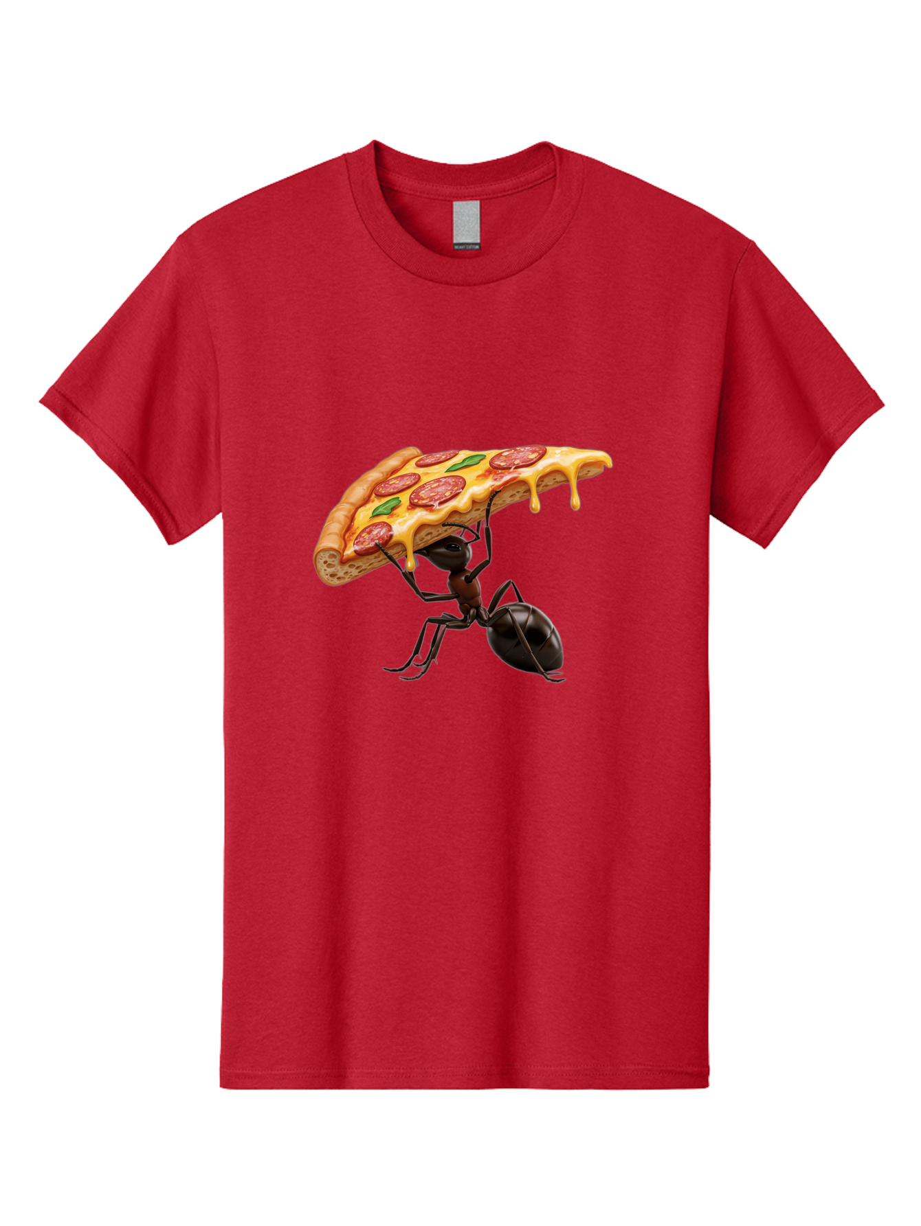 Ant-Holding-Pizza Men'S Graphic Tee, 100% Cotton, Comfortable Casual Summer Wear, Machine Washable, Vintage Camera, Old Camera, Antique Camera, Black Camera, Classic Photography, Photography Equipment, Nostalgic Device, Film Camera, Camera Art Bah446