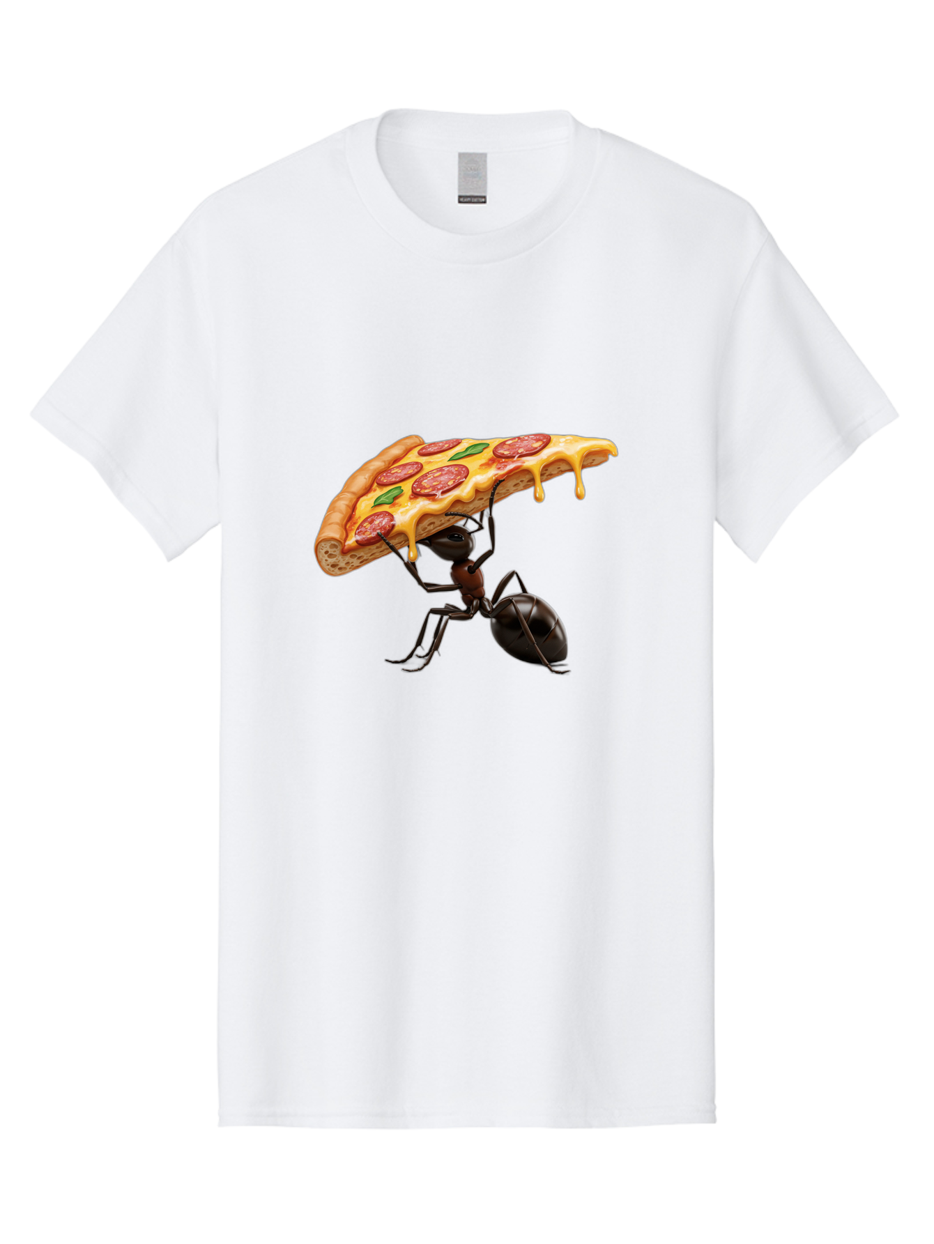 Ant-Holding-Pizza Men'S Graphic Tee, 100% Cotton, Comfortable Casual Summer Wear, Machine Washable, Vintage Camera, Old Camera, Antique Camera, Black Camera, Classic Photography, Photography Equipment, Nostalgic Device, Film Camera, Camera Art Bah446