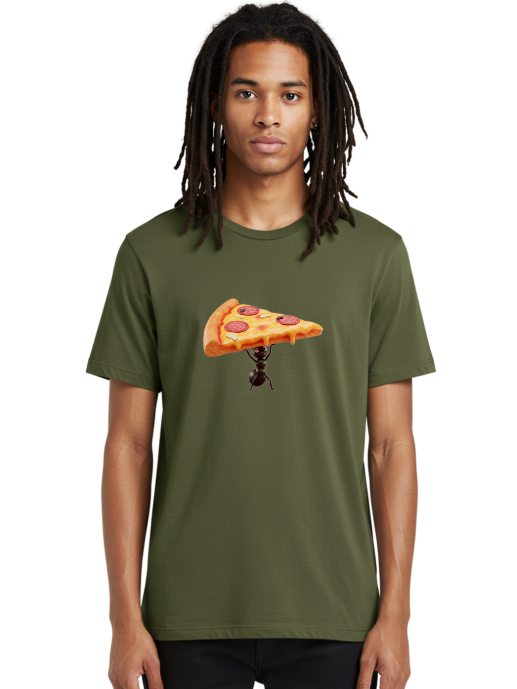 Ant-Lifting-Pizza-Slice Men'S Graphic Tee, 100% Cotton, Comfortable Casual Summer Wear, Machine Washable, Vintage Camera, Old Camera, Antique Camera, Black Camera, Classic Photography, Photography Equipment, Nostalgic Device, Film Camera, Bah447